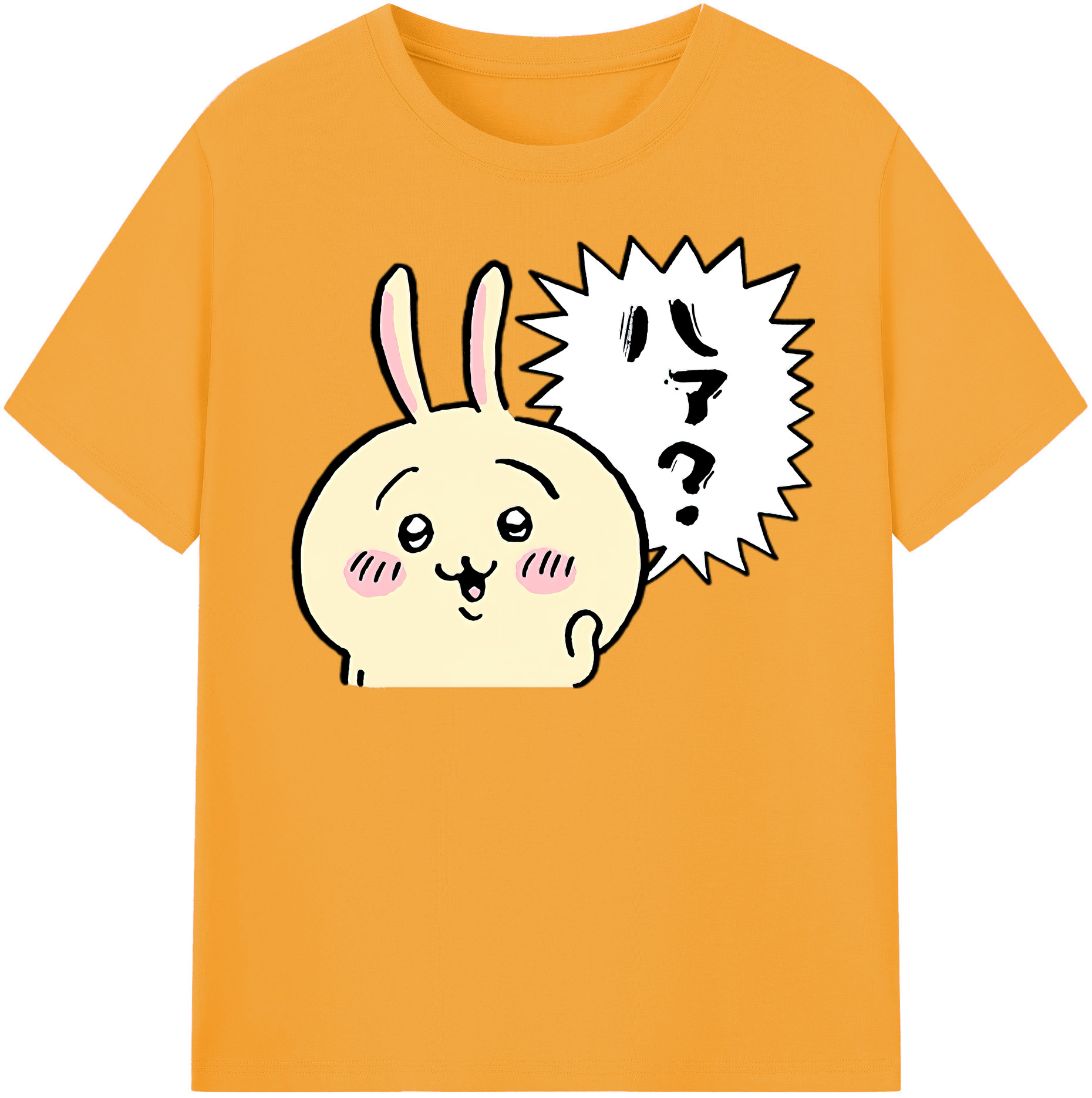 （画像用） ちいかわ うさぎ Chii-kawa usagi 綿100％半袖Tシャツ（フロントプリント）