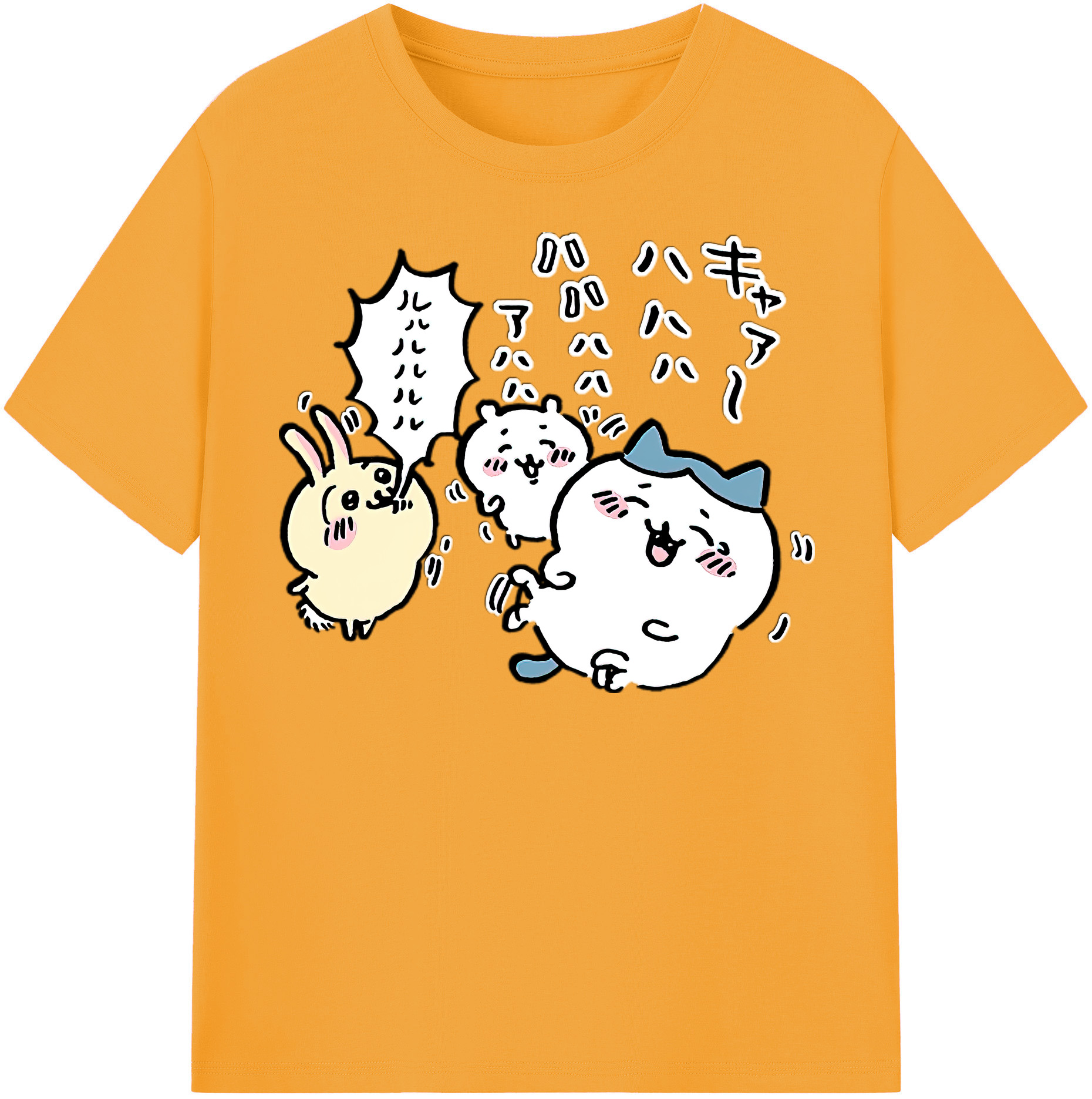 （画像用） ちいかわ うさぎ Chii-kawa usagi 綿100％半袖Tシャツ（フロントプリント）