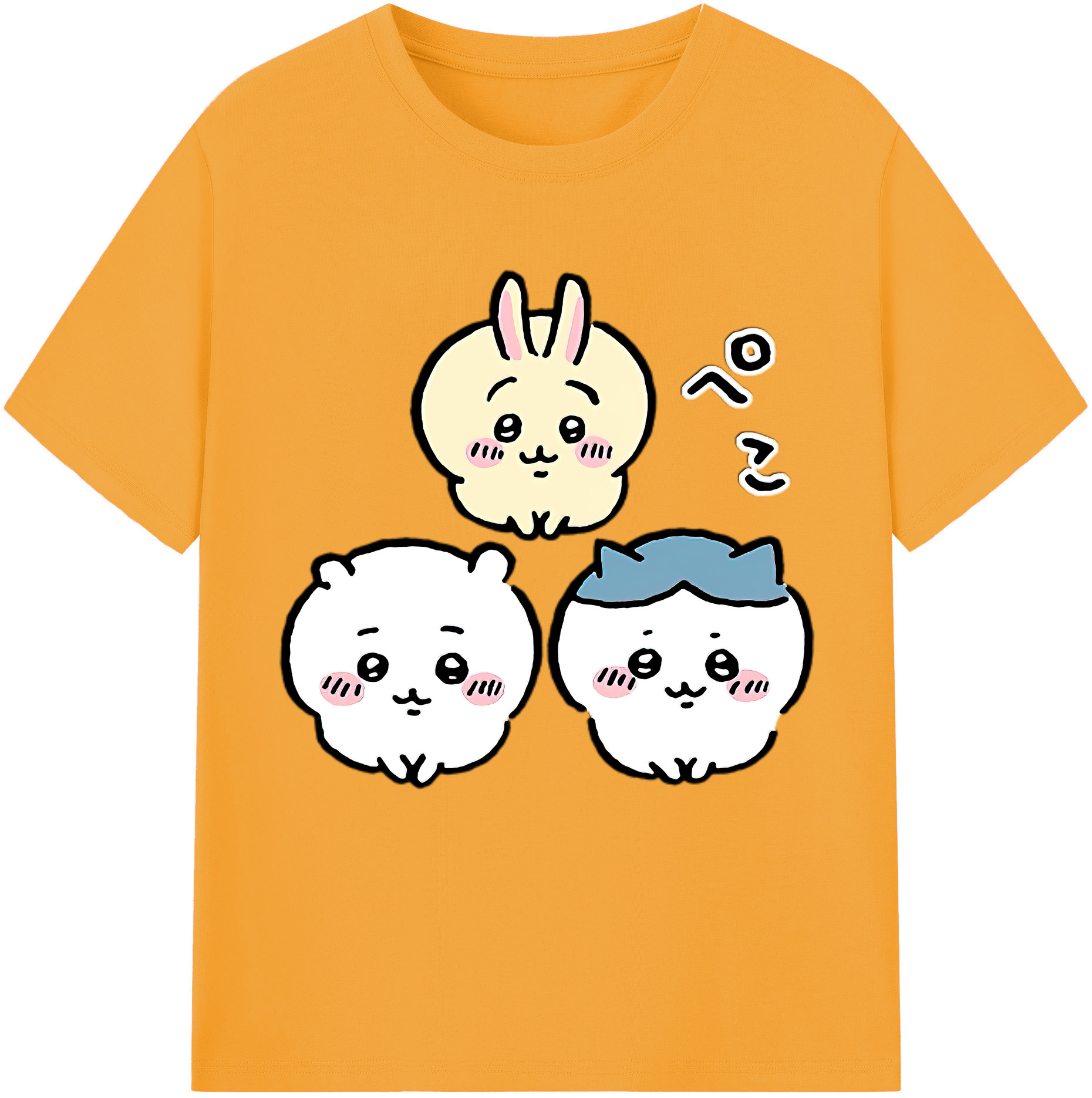 （画像用） ちいかわ うさぎ Chii-kawa usagi 綿100％半袖Tシャツ（フロントプリント）