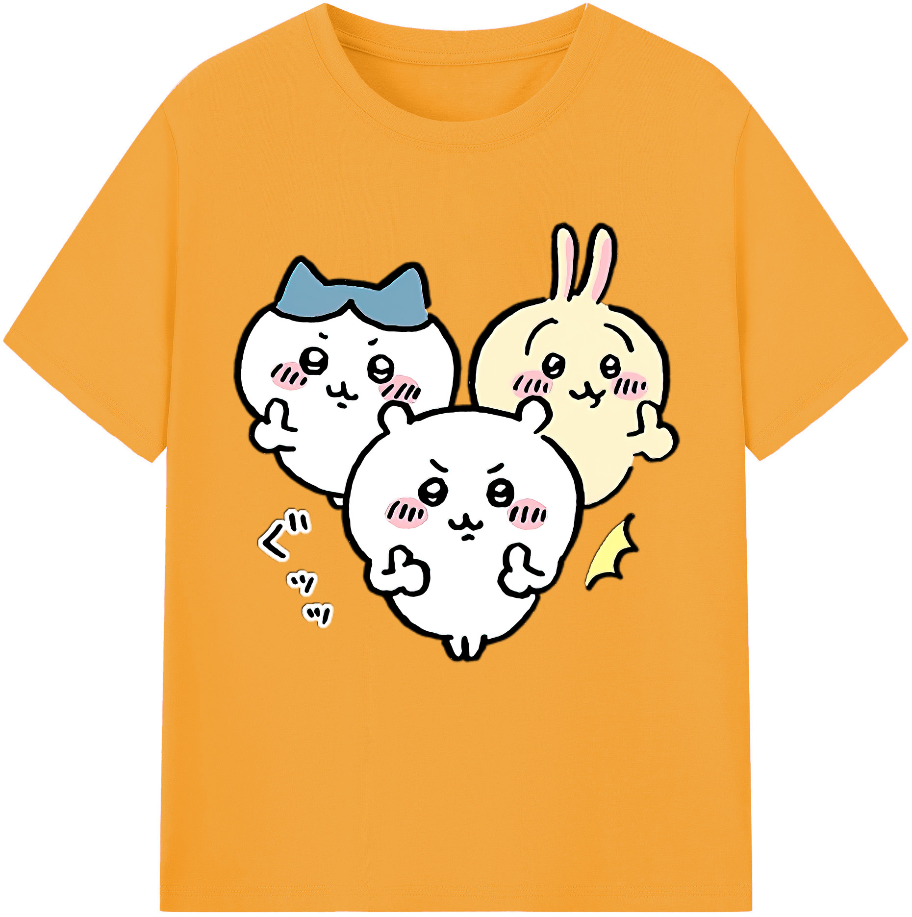 （画像用） ちいかわ うさぎ Chii-kawa usagi 綿100％半袖Tシャツ（フロントプリント）
