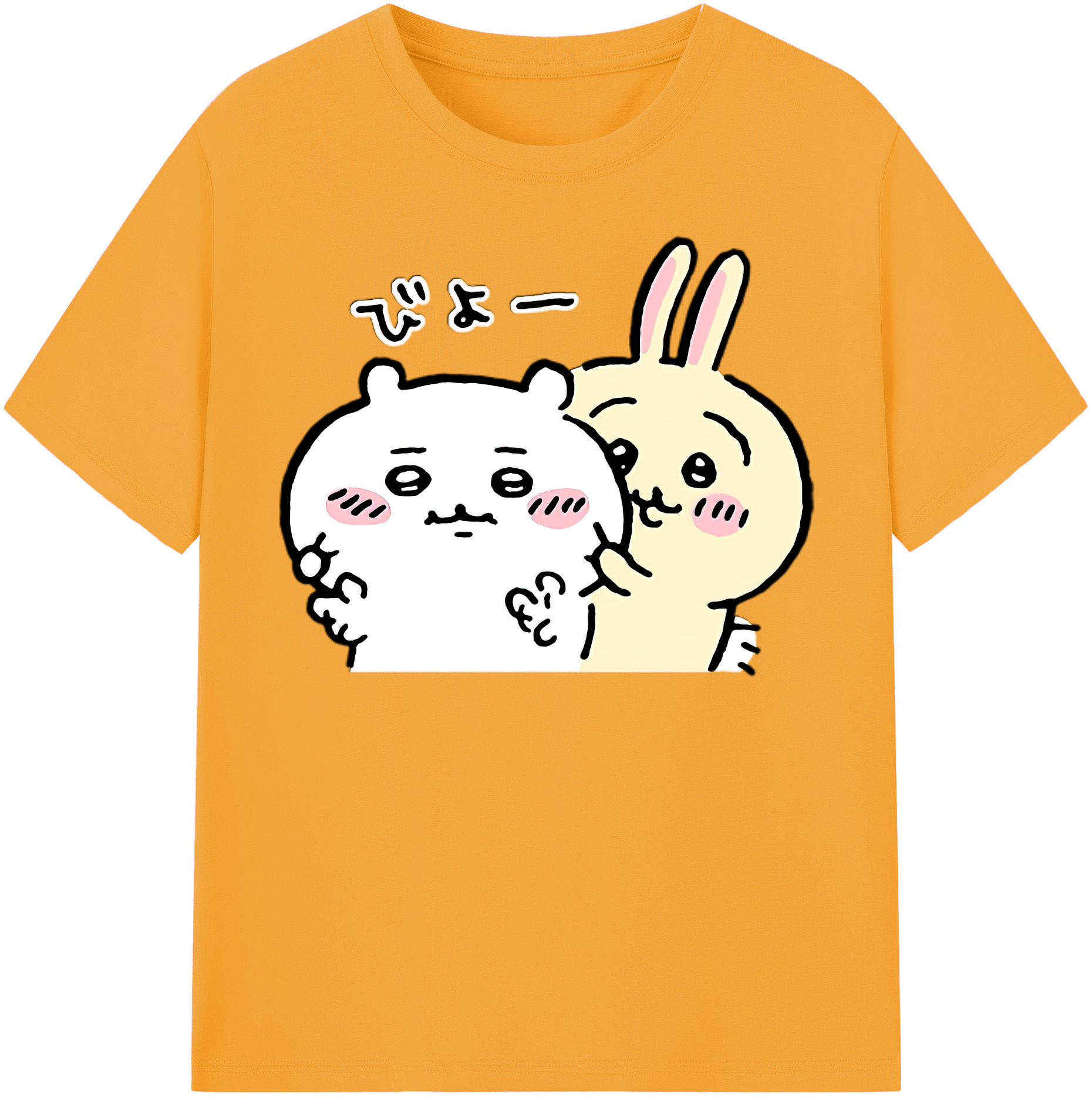 （画像用） ちいかわ うさぎ Chii-kawa usagi 綿100％半袖Tシャツ（フロントプリント）