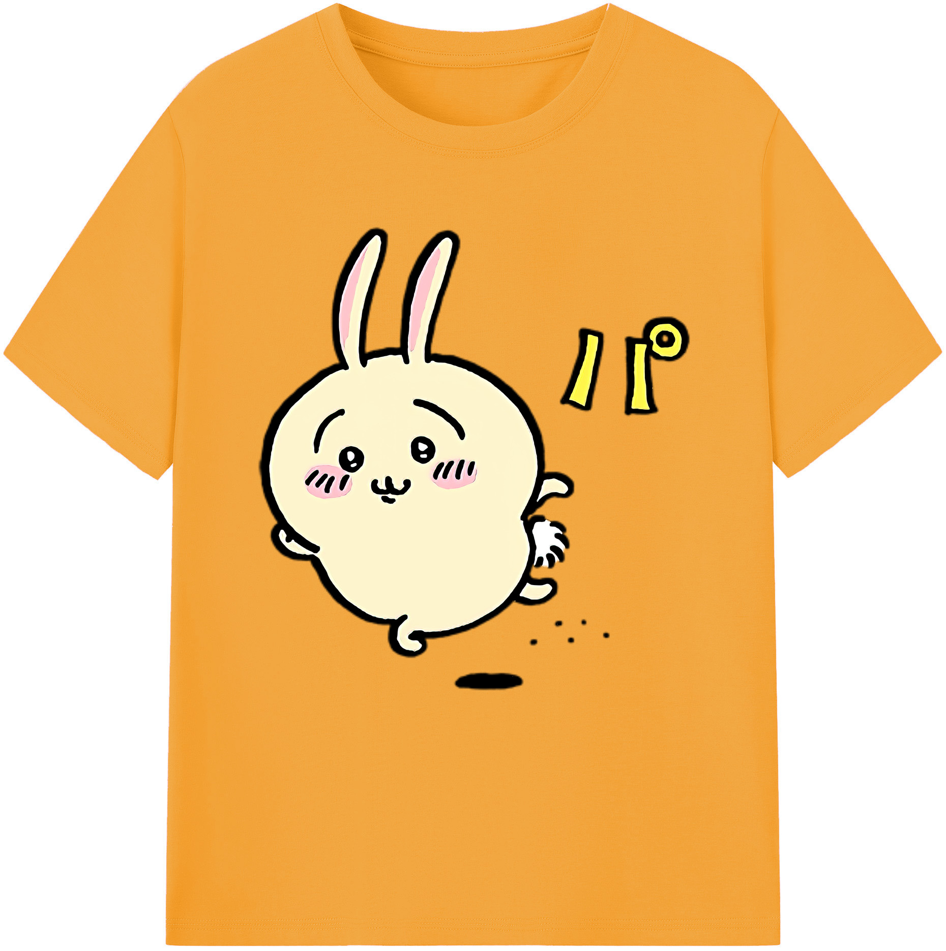 （画像用） ちいかわ うさぎ Chii-kawa usagi 綿100％半袖Tシャツ（フロントプリント）