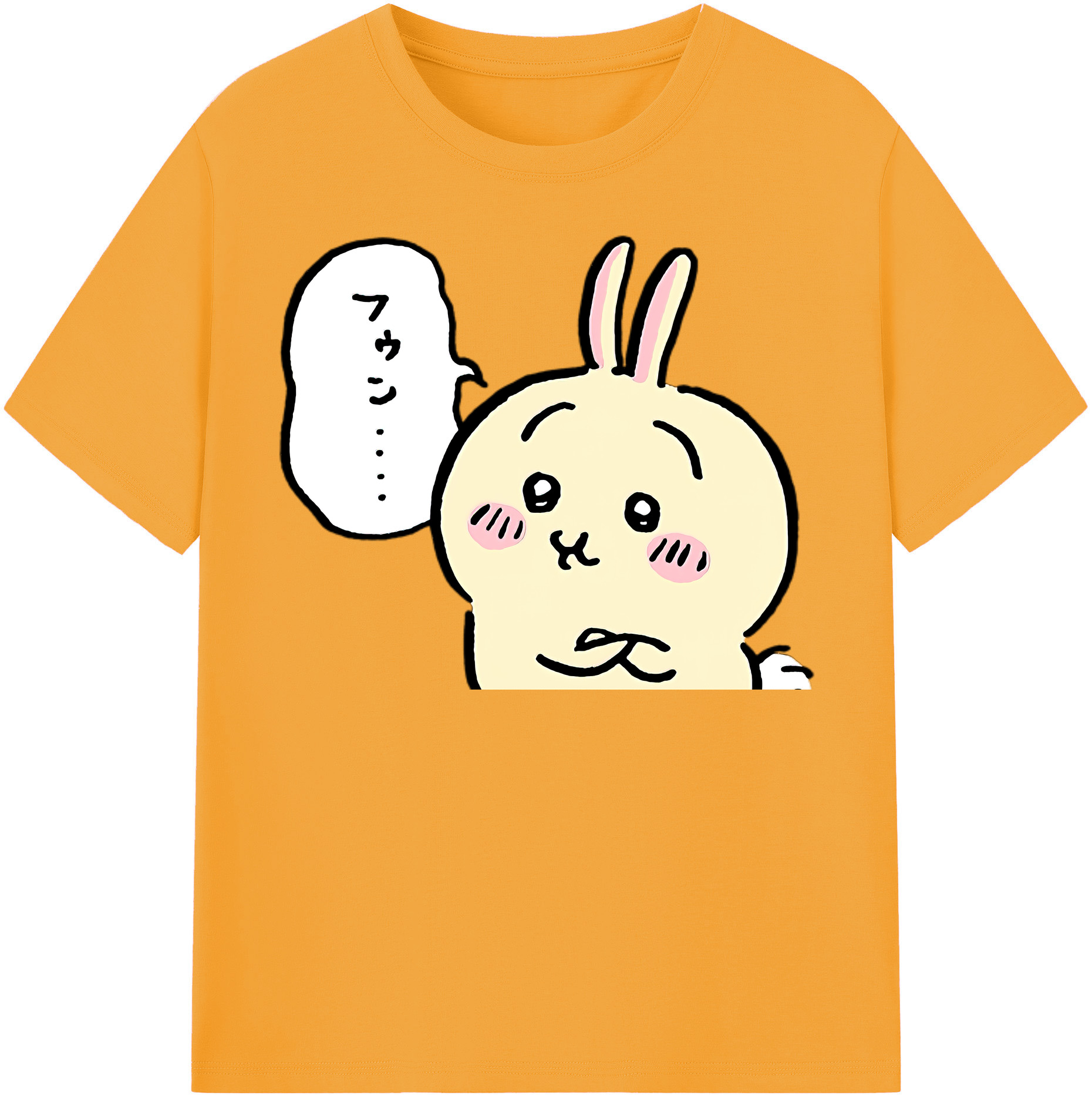 （画像用） ちいかわ うさぎ Chii-kawa usagi 綿100％半袖Tシャツ（フロントプリント）