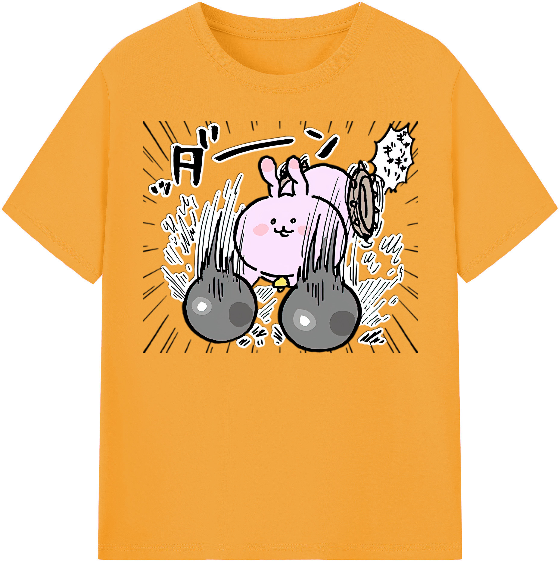 （画像用） ちいかわ うさぎ Chii-kawa usagi 綿100％半袖Tシャツ（フロントプリント）