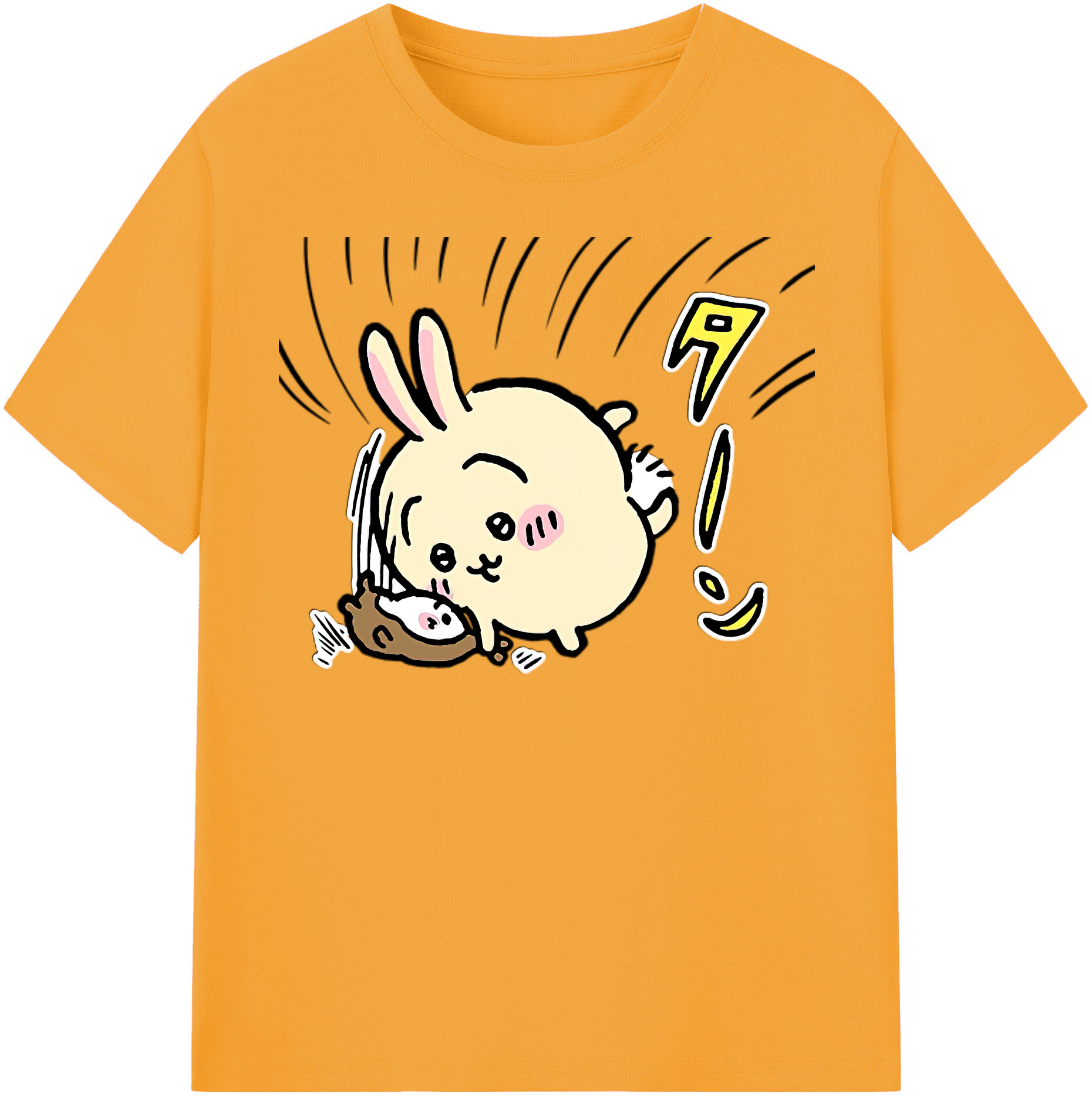 （画像用） ちいかわ うさぎ Chii-kawa usagi 綿100％半袖Tシャツ（フロントプリント）