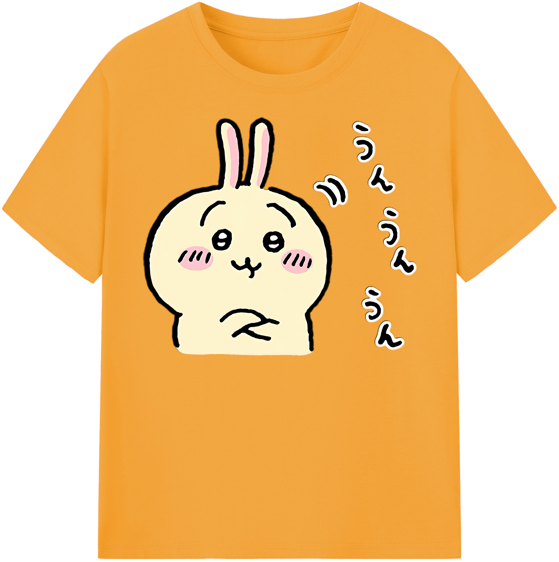 （画像用） ちいかわ うさぎ Chii-kawa usagi 綿100％半袖Tシャツ（フロントプリント）