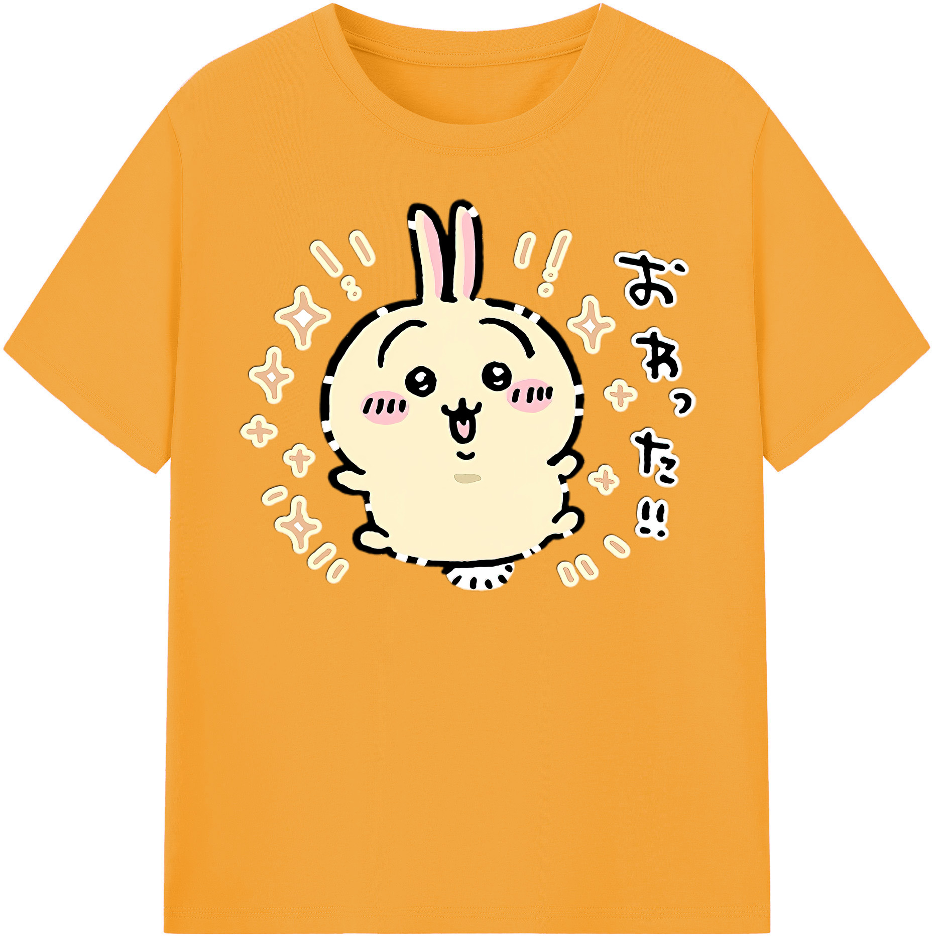 （画像用） ちいかわ うさぎ Chii-kawa usagi 綿100％半袖Tシャツ（フロントプリント）