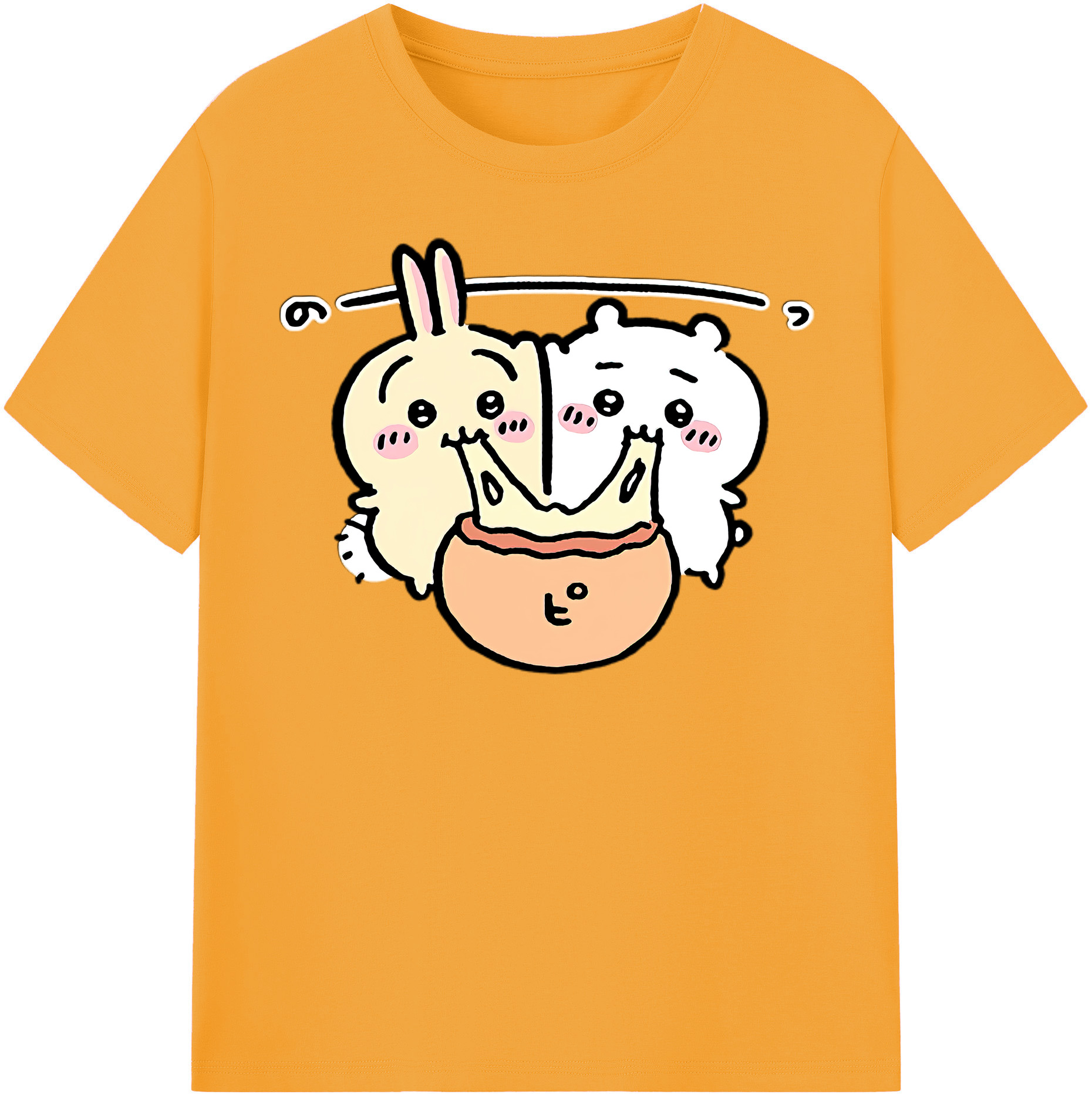 （画像用） ちいかわ うさぎ Chii-kawa usagi 綿100％半袖Tシャツ（フロントプリント）