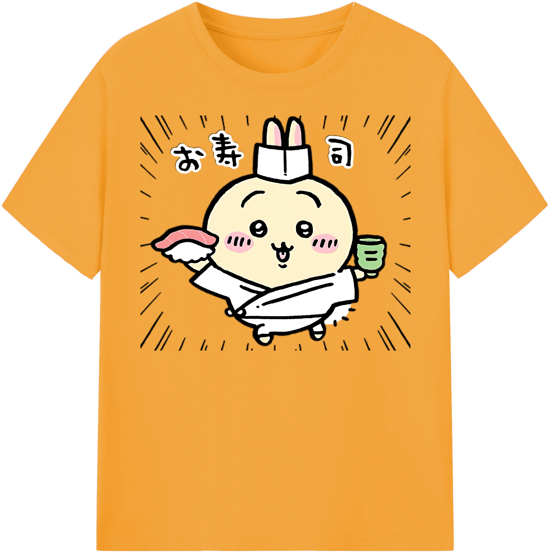 （画像用） ちいかわ うさぎ Chii-kawa usagi 綿100％半袖Tシャツ（フロントプリント）