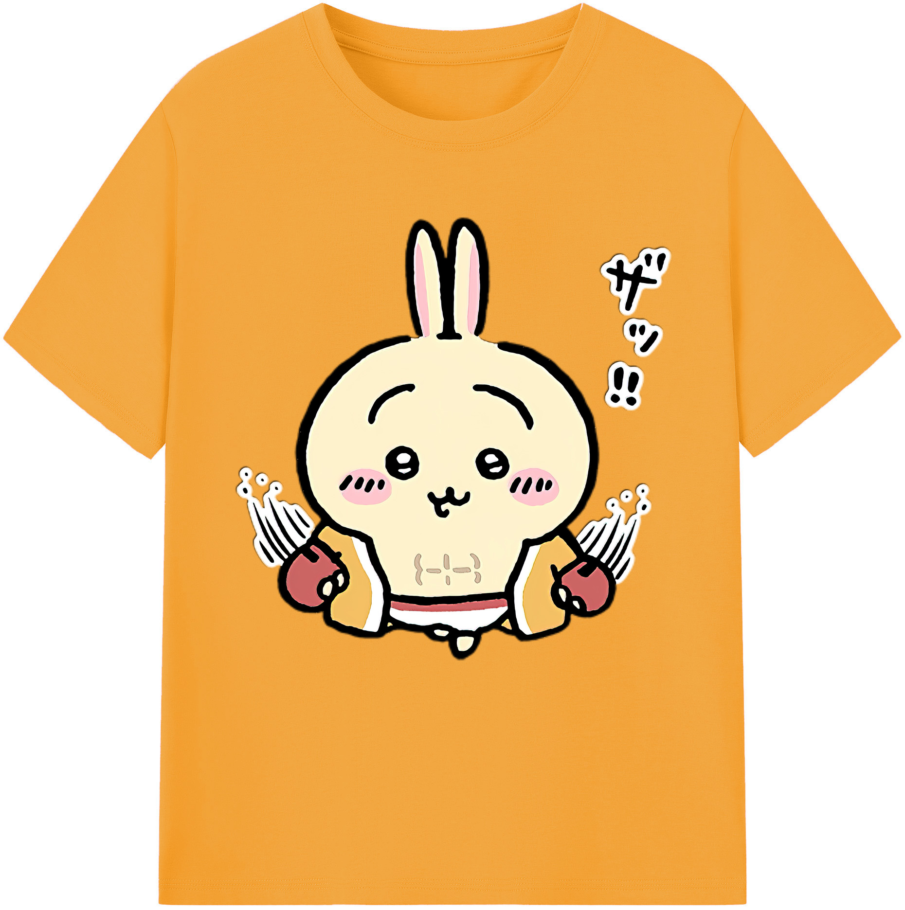 （画像用） ちいかわ うさぎ Chii-kawa usagi 綿100％半袖Tシャツ（フロントプリント）