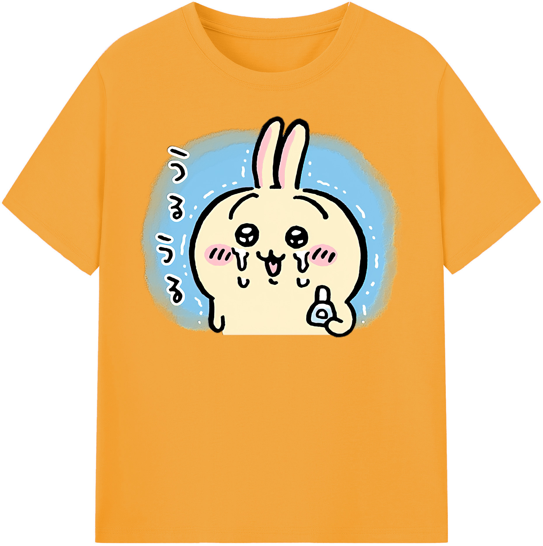 （画像用） ちいかわ うさぎ Chii-kawa usagi 綿100％半袖Tシャツ（フロントプリント）