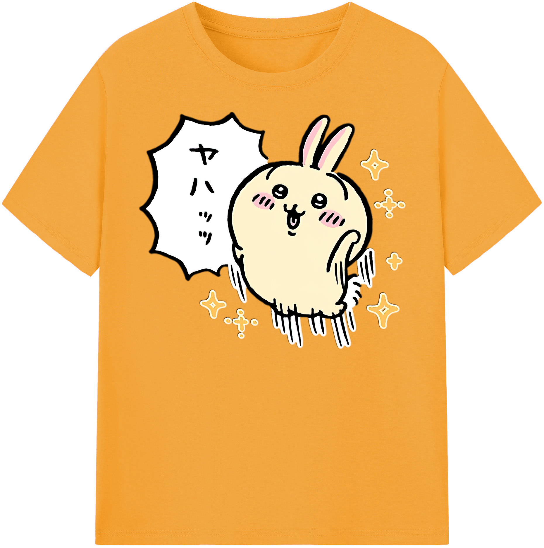 （画像用） ちいかわ うさぎ Chii-kawa usagi 綿100％半袖Tシャツ（フロントプリント）