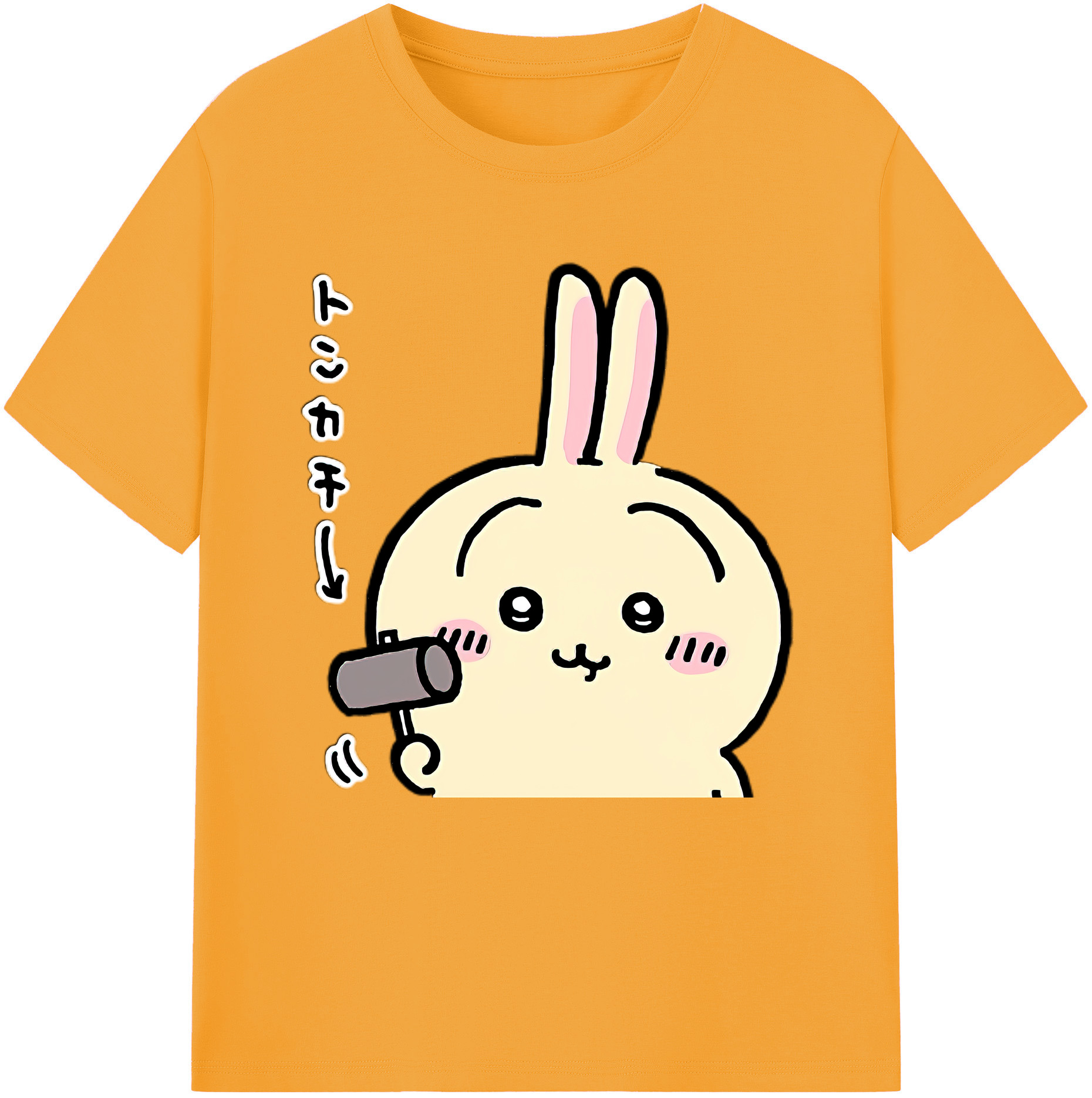（画像用） ちいかわ うさぎ Chii-kawa usagi 綿100％半袖Tシャツ（フロントプリント）