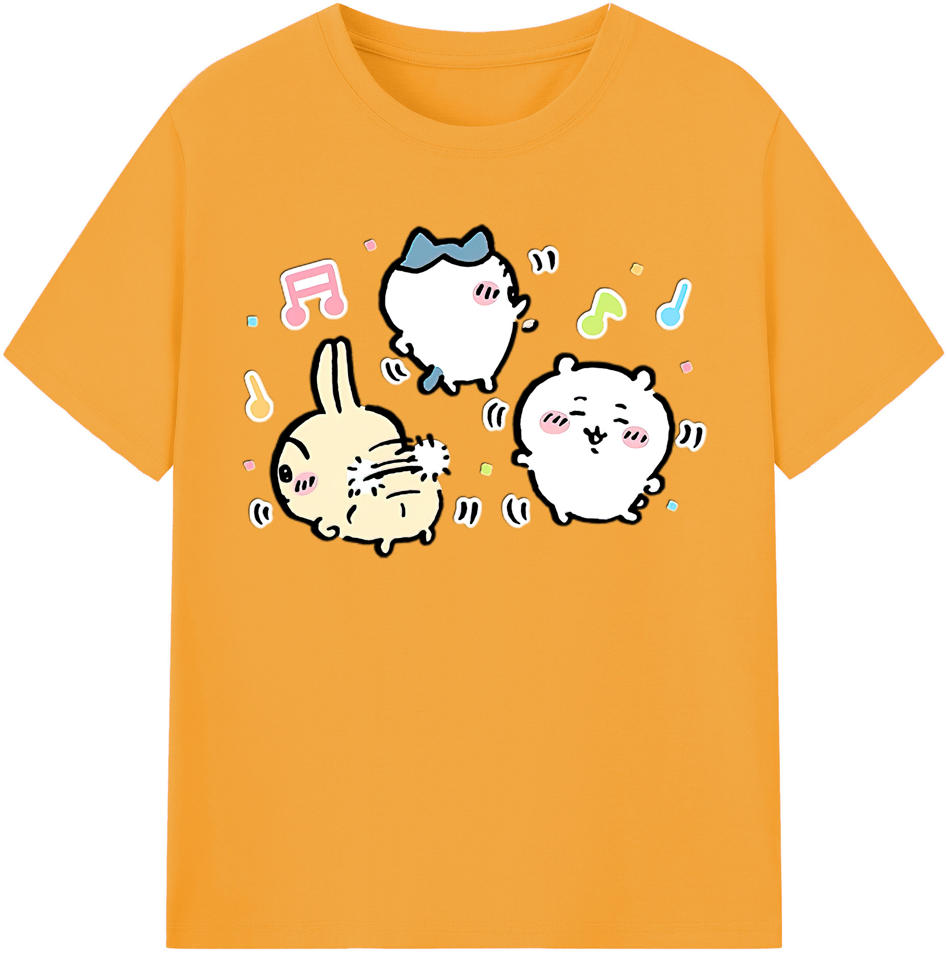 （画像用） ちいかわ うさぎ Chii-kawa usagi 綿100％半袖Tシャツ（フロントプリント）