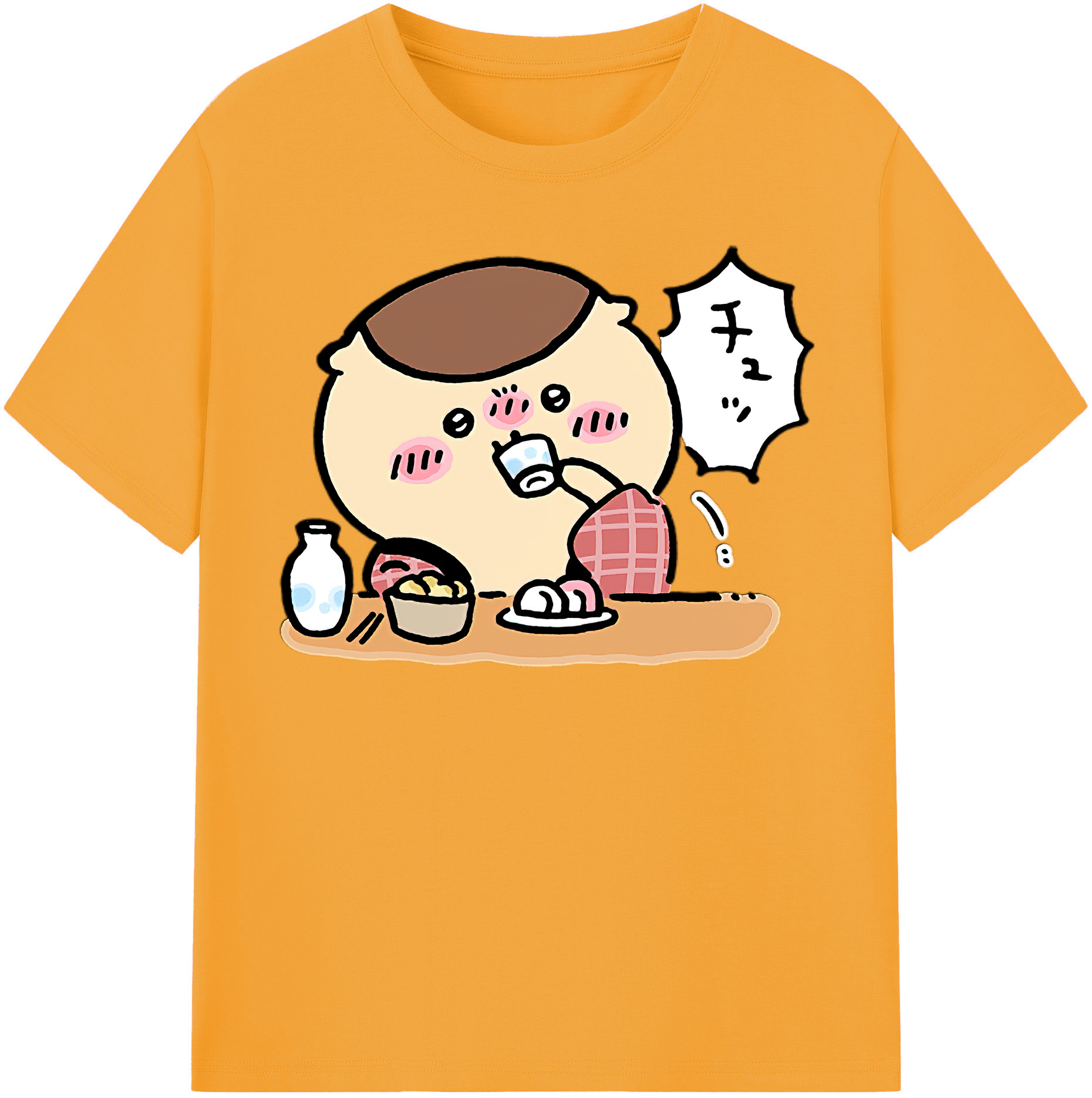 （画像用） ちいかわ くりまんじゅう Chii-kawa kuri manjū 綿100％半袖Tシャツ（フロントプリント）
