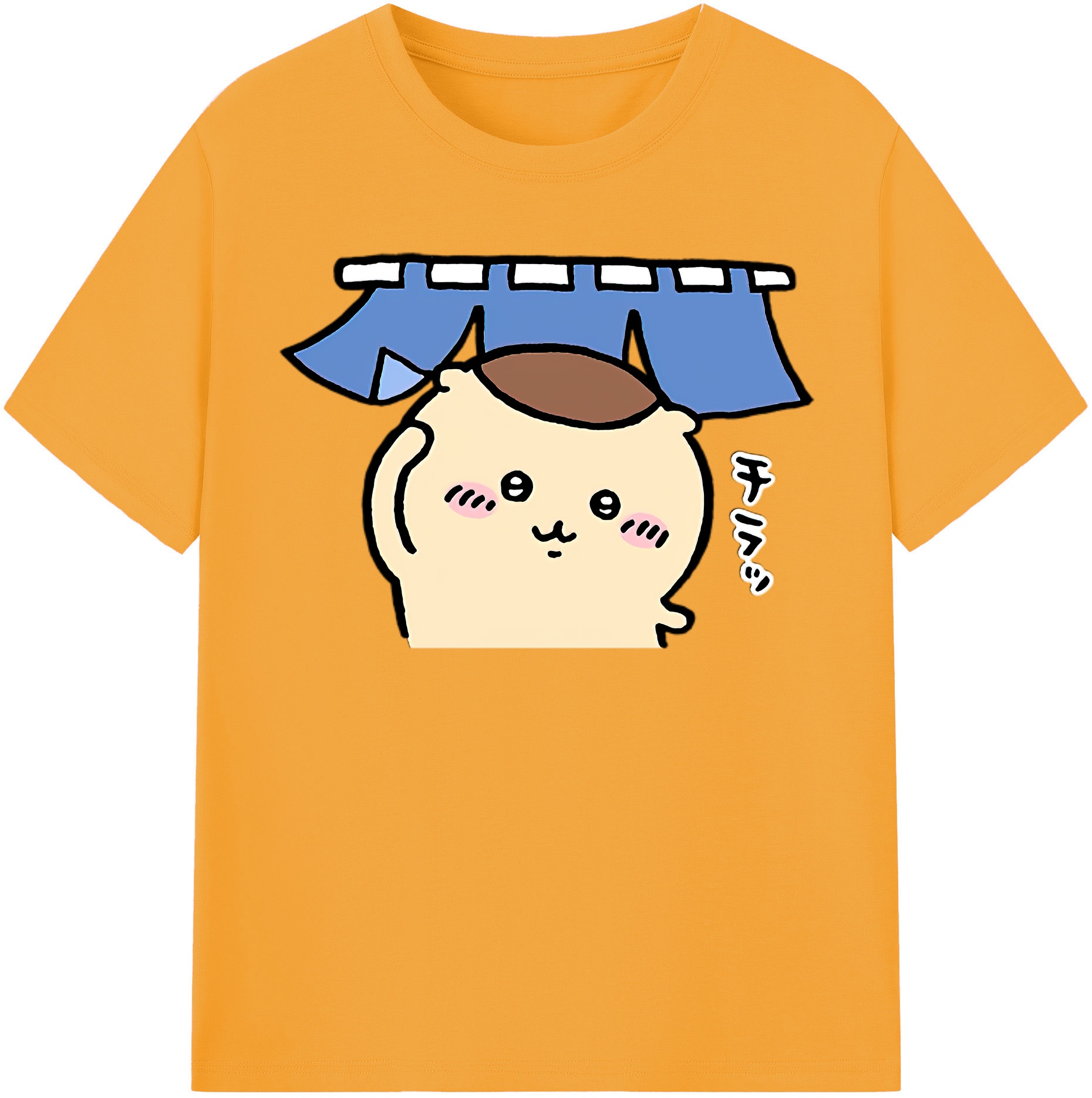 （画像用） ちいかわ くりまんじゅう Chii-kawa kuri manjū 綿100％半袖Tシャツ（フロントプリント）