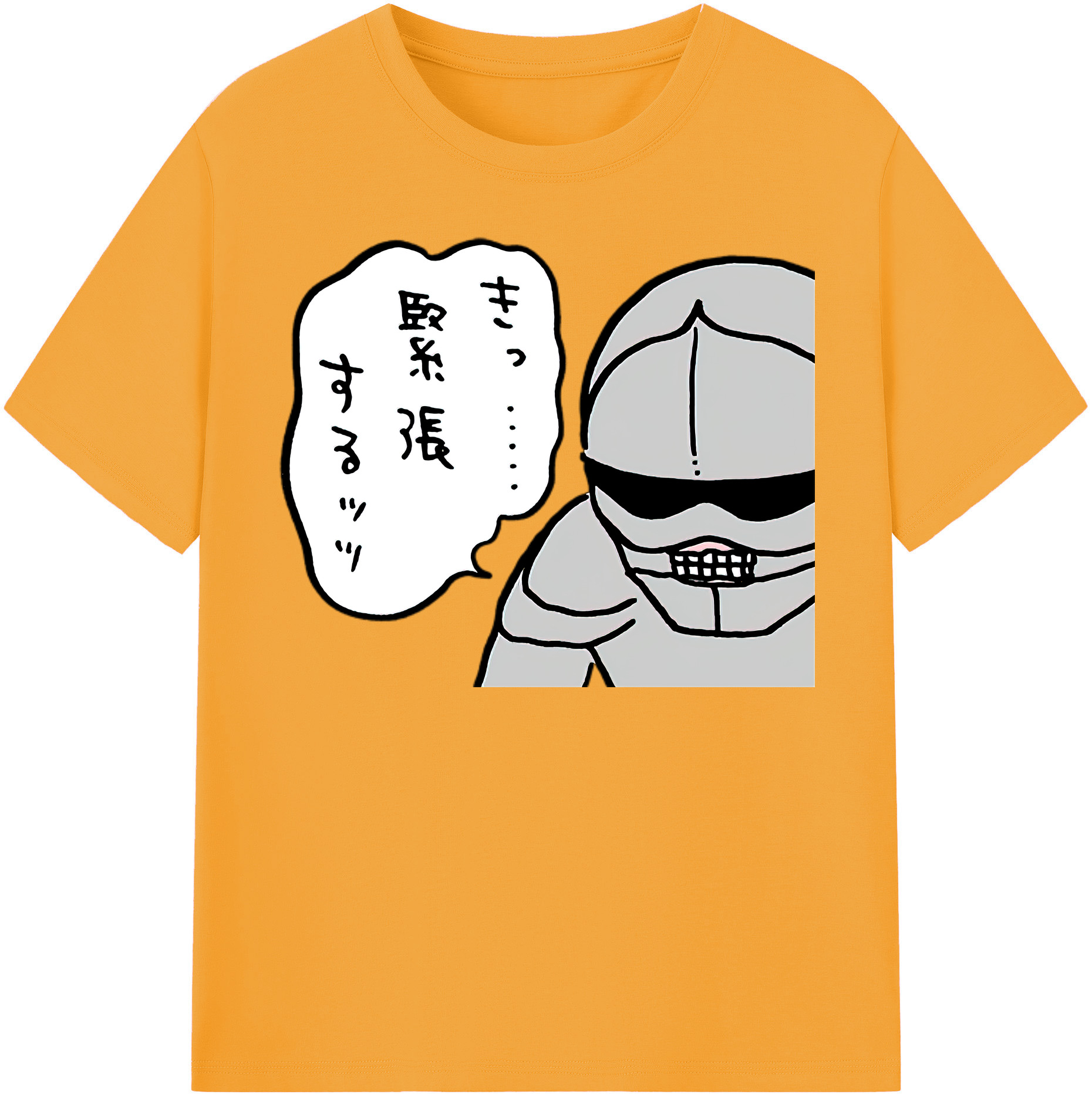 （画像用） ちいかわ 労働の鎧さん Chii-kawa Mr. Armor of Labor 綿100％半袖Tシャツ（フロントプリント）