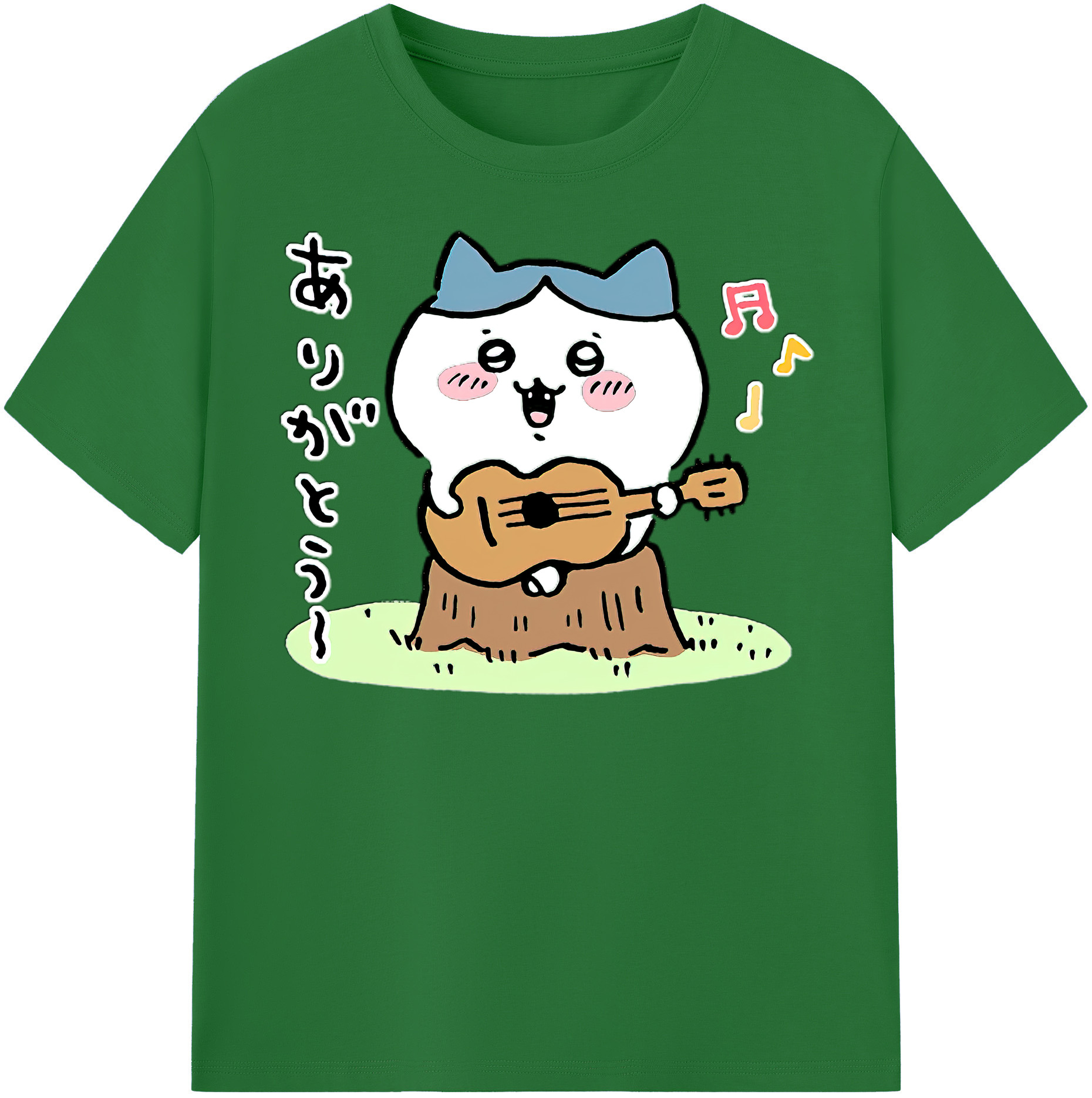 （画像用） ちいかわ ハチワレ Chii-kawa hachiware 綿100％半袖Tシャツ（フロントプリント）
