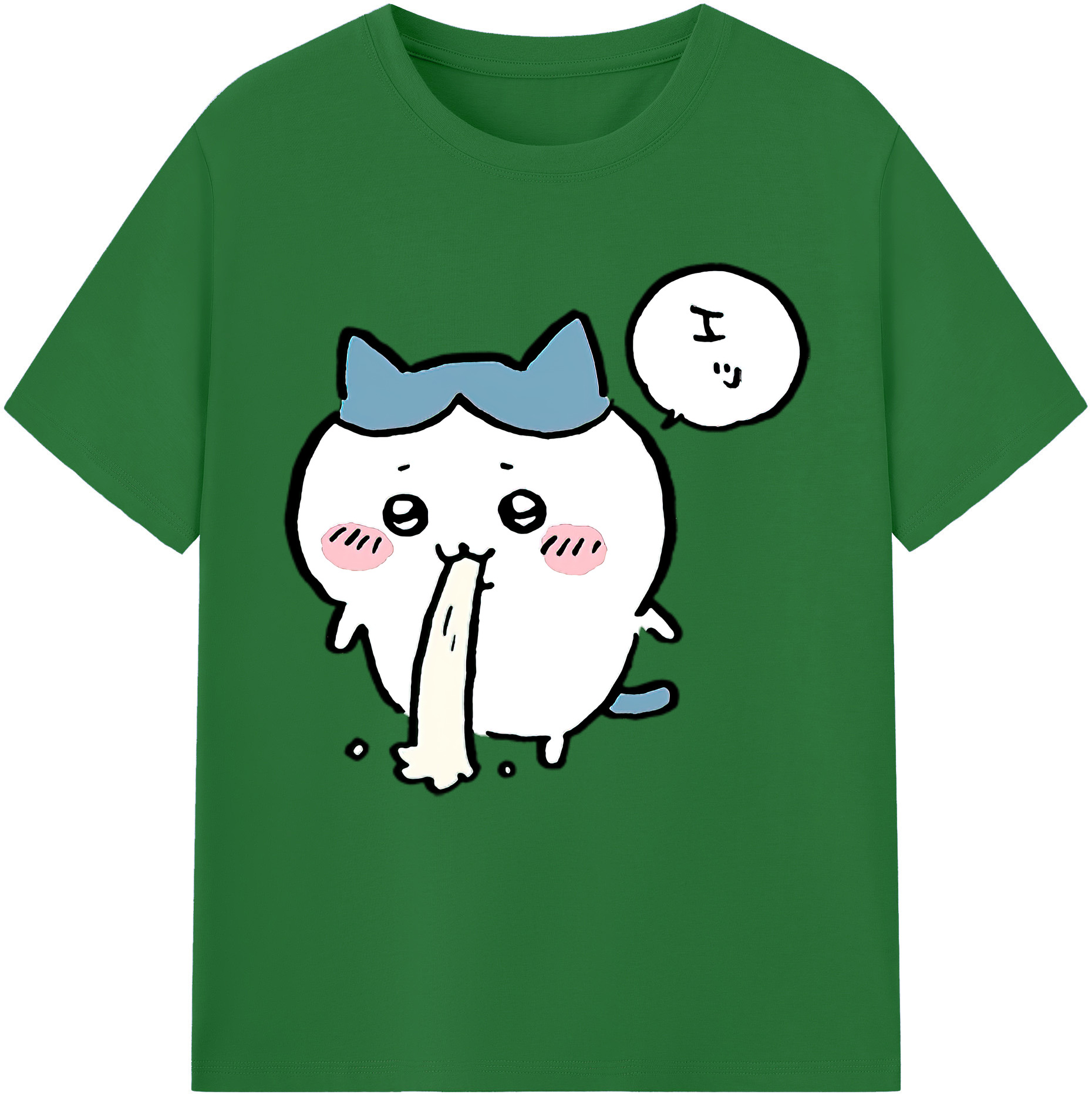 （画像用） ちいかわ ハチワレ Chii-kawa hachiware 綿100％半袖Tシャツ（フロントプリント）