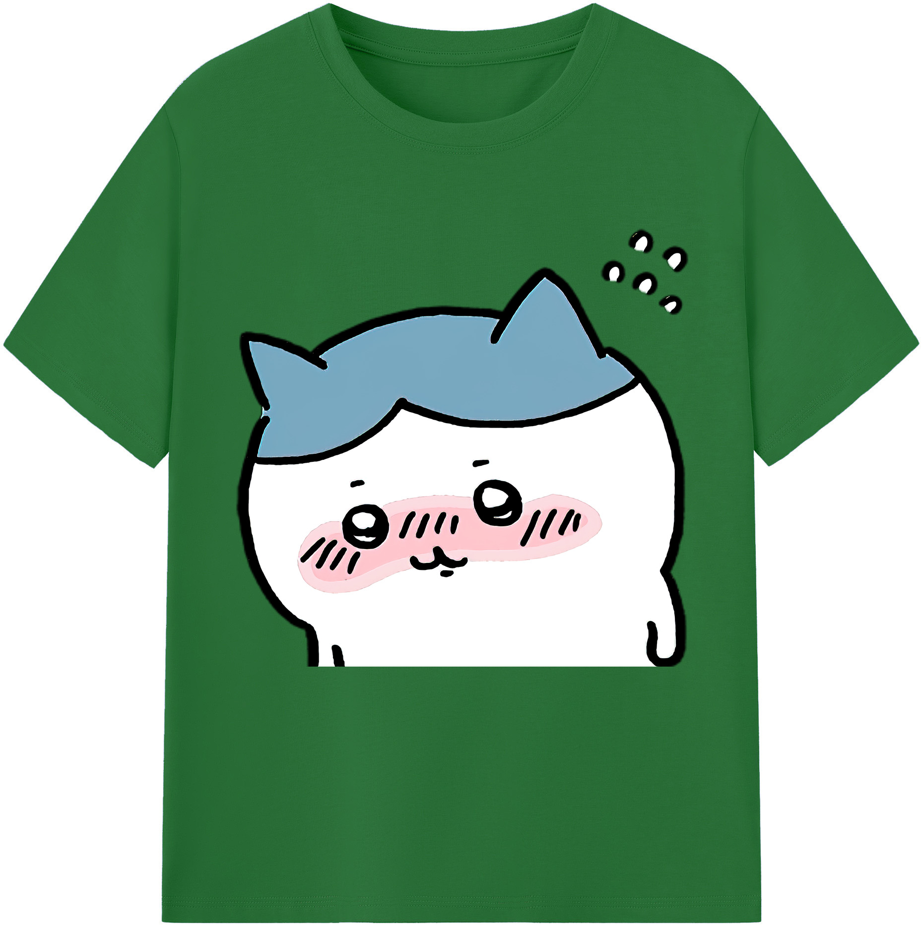（画像用） ちいかわ ハチワレ Chii-kawa hachiware 綿100％半袖Tシャツ（フロントプリント）