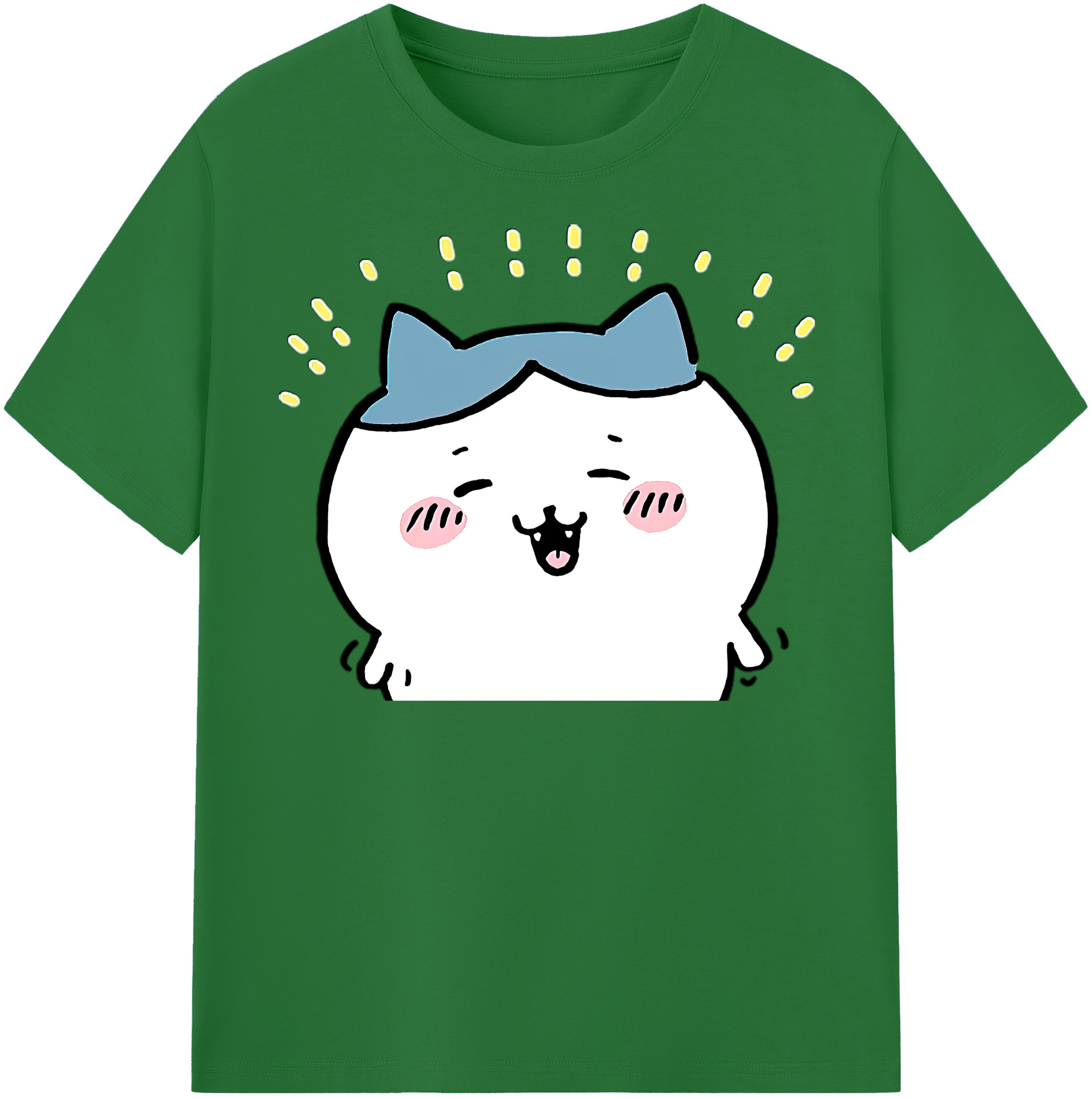 （画像用） ちいかわ ハチワレ Chii-kawa hachiware 綿100％半袖Tシャツ（フロントプリント）