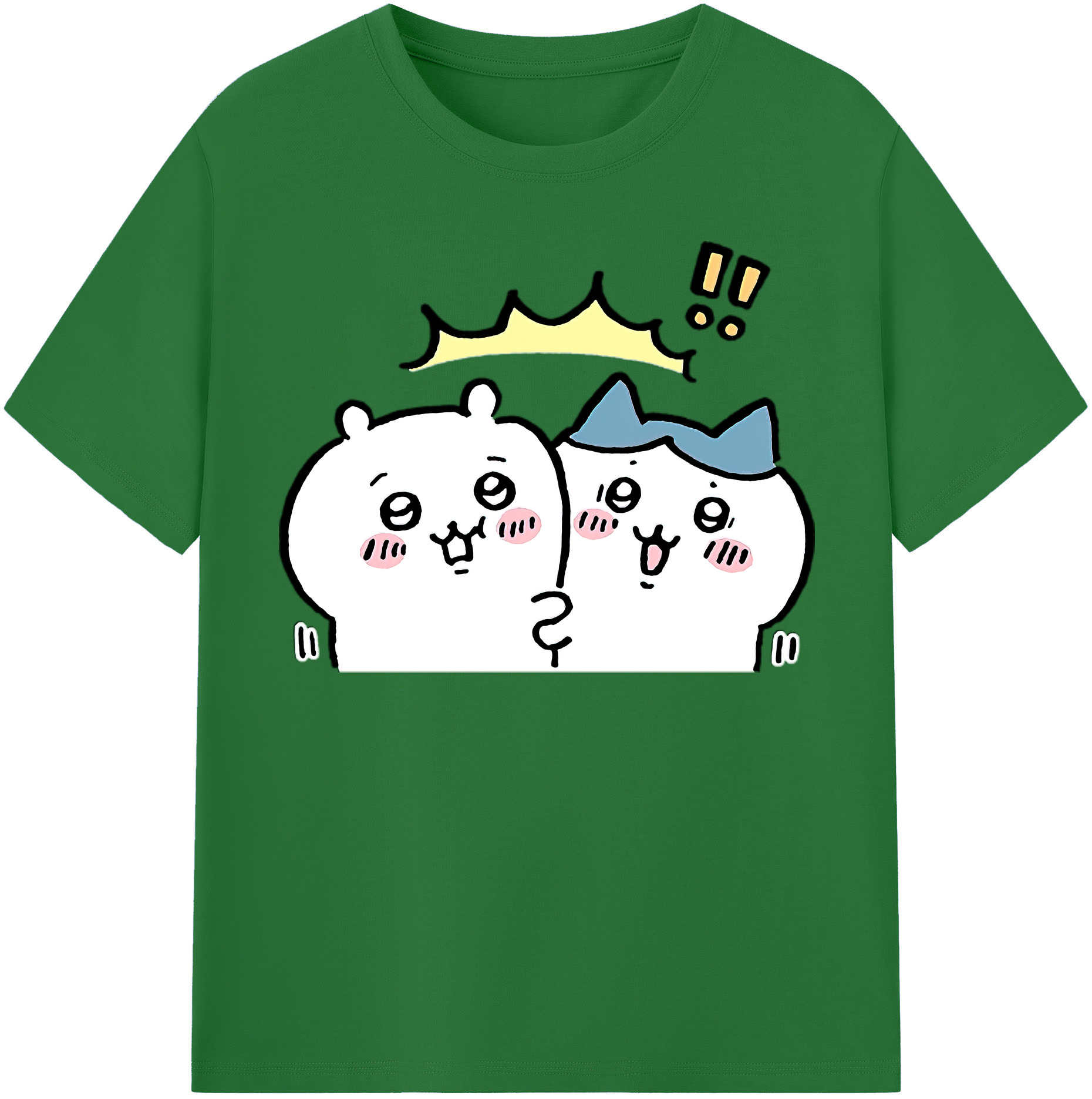（画像用） ちいかわ ハチワレ Chii-kawa hachiware 綿100％半袖Tシャツ（フロントプリント）