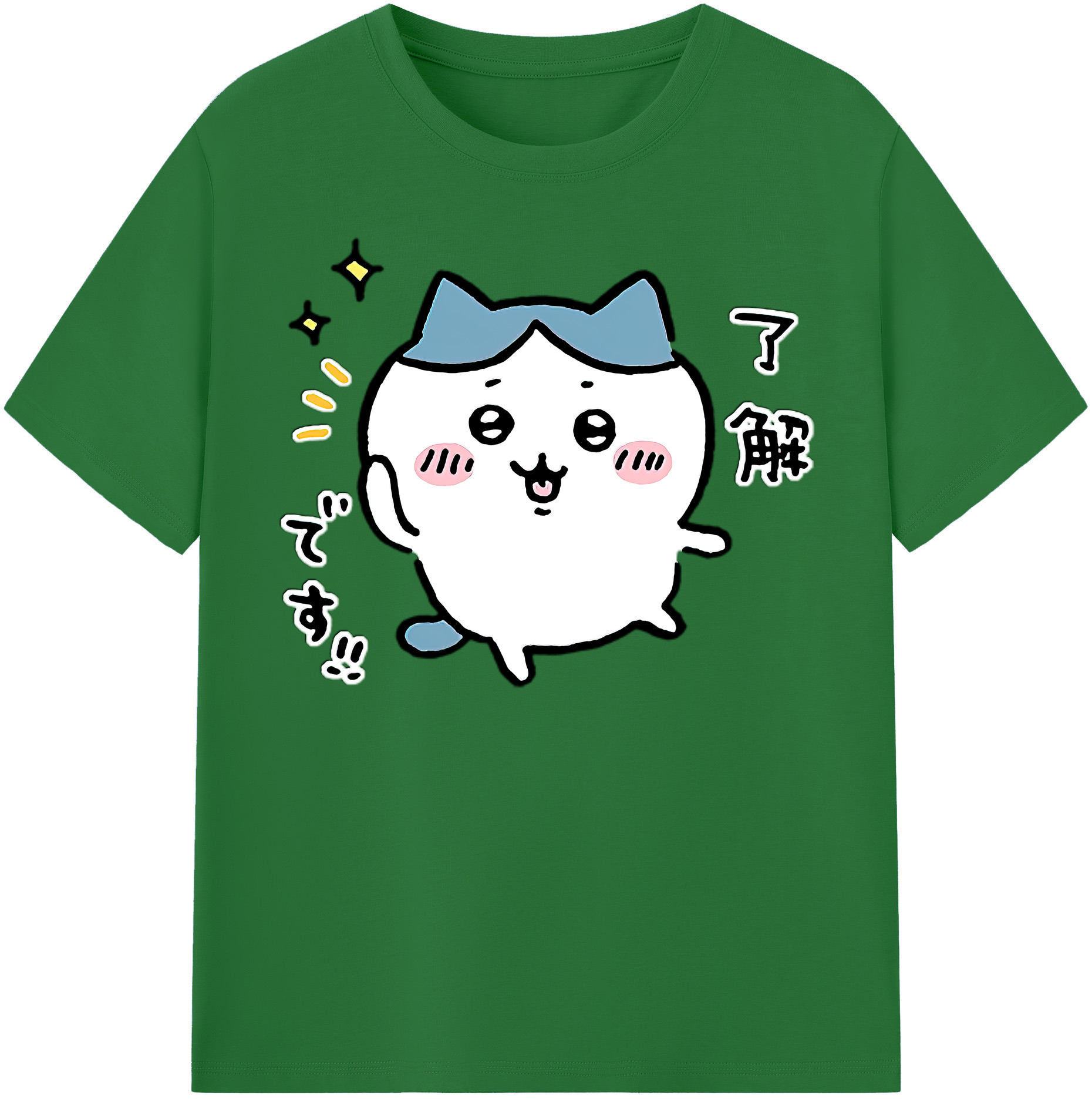 （画像用） ちいかわ ハチワレ Chii-kawa hachiware 綿100％半袖Tシャツ（フロントプリント）