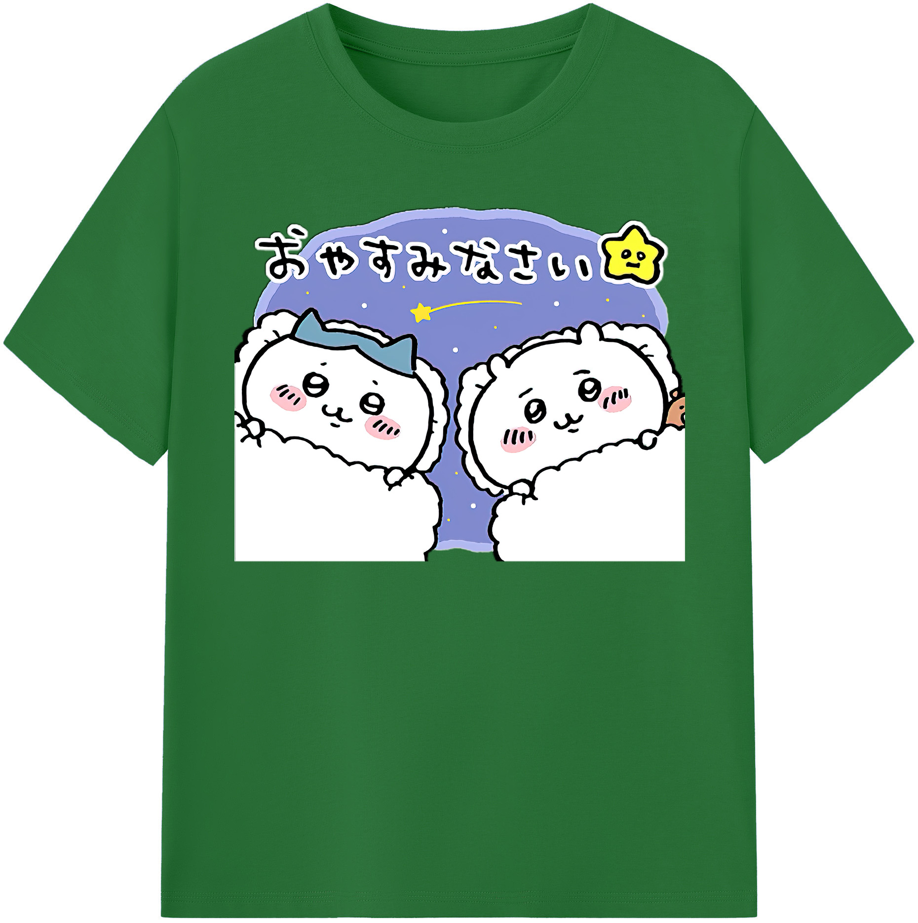（画像用） ちいかわ ハチワレ Chii-kawa hachiware 綿100％半袖Tシャツ（フロントプリント）