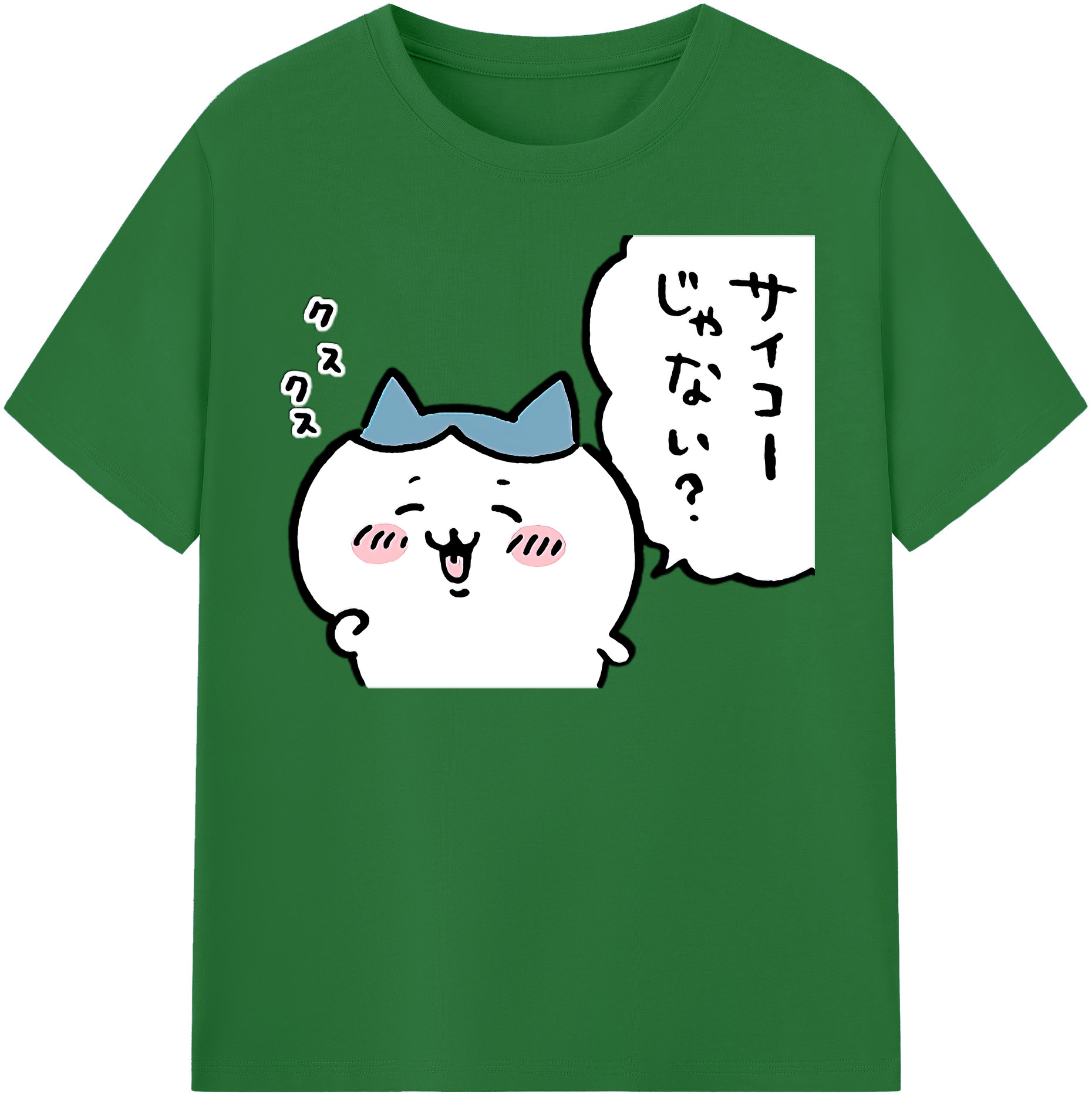 （画像用） ちいかわ ハチワレ Chii-kawa hachiware 綿100％半袖Tシャツ（フロントプリント）