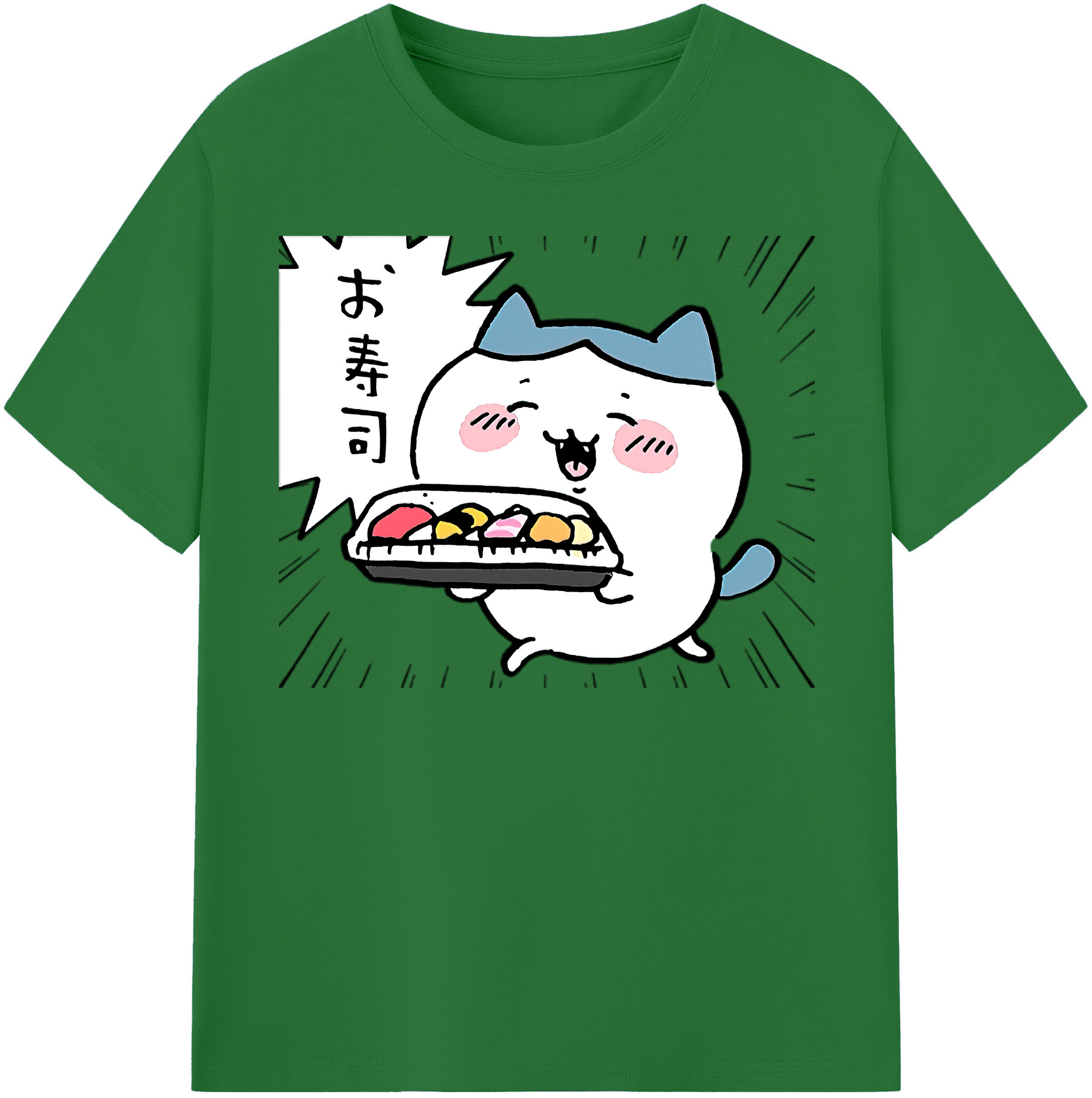 （画像用） ちいかわ ハチワレ Chii-kawa hachiware 綿100％半袖Tシャツ（フロントプリント）