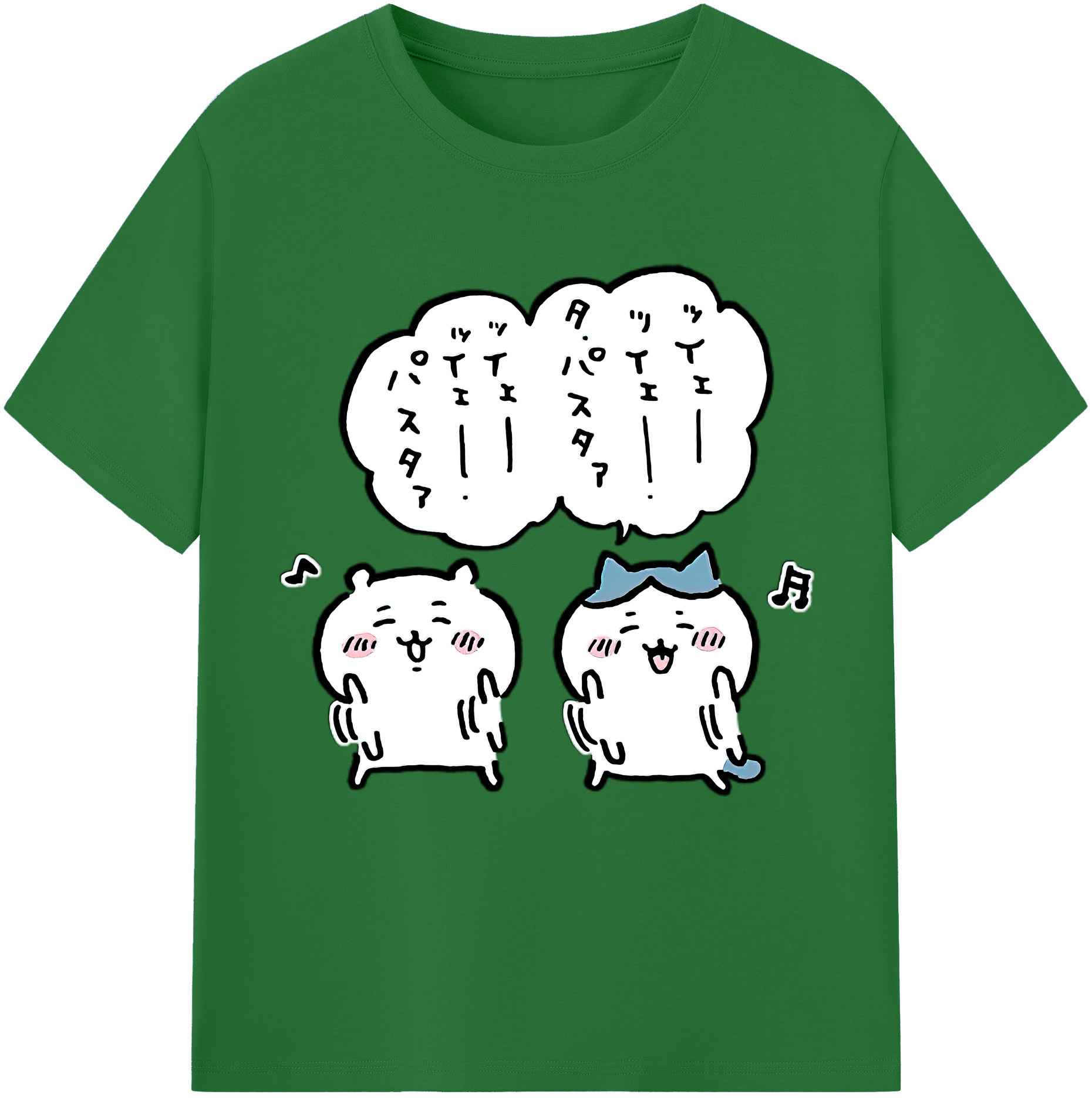 （画像用） ちいかわ ハチワレ Chii-kawa hachiware 綿100％半袖Tシャツ（フロントプリント）