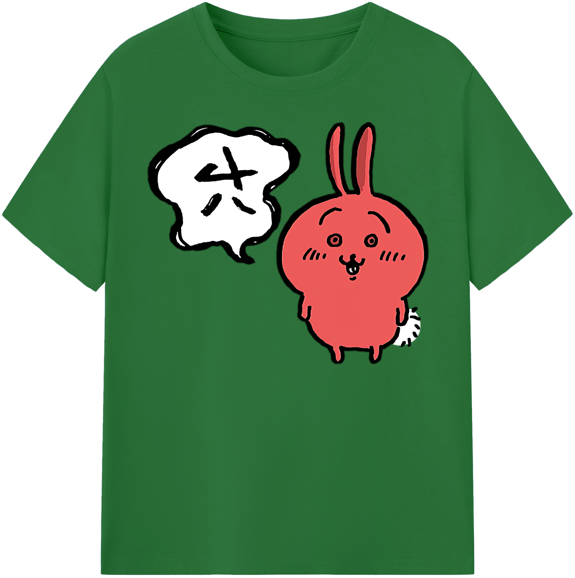（画像用） ちいかわ ハチワレ Chii-kawa hachiware 綿100％半袖Tシャツ（フロントプリント）