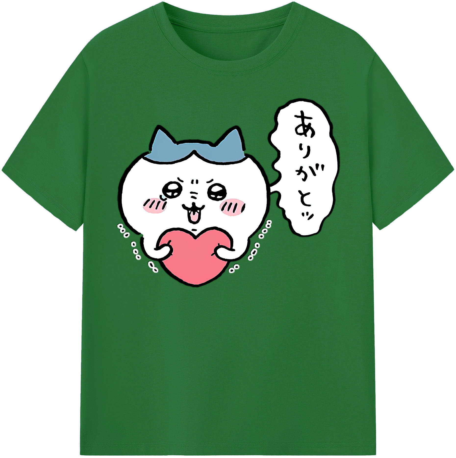 （画像用） ちいかわ ハチワレ Chii-kawa hachiware 綿100％半袖Tシャツ（フロントプリント）