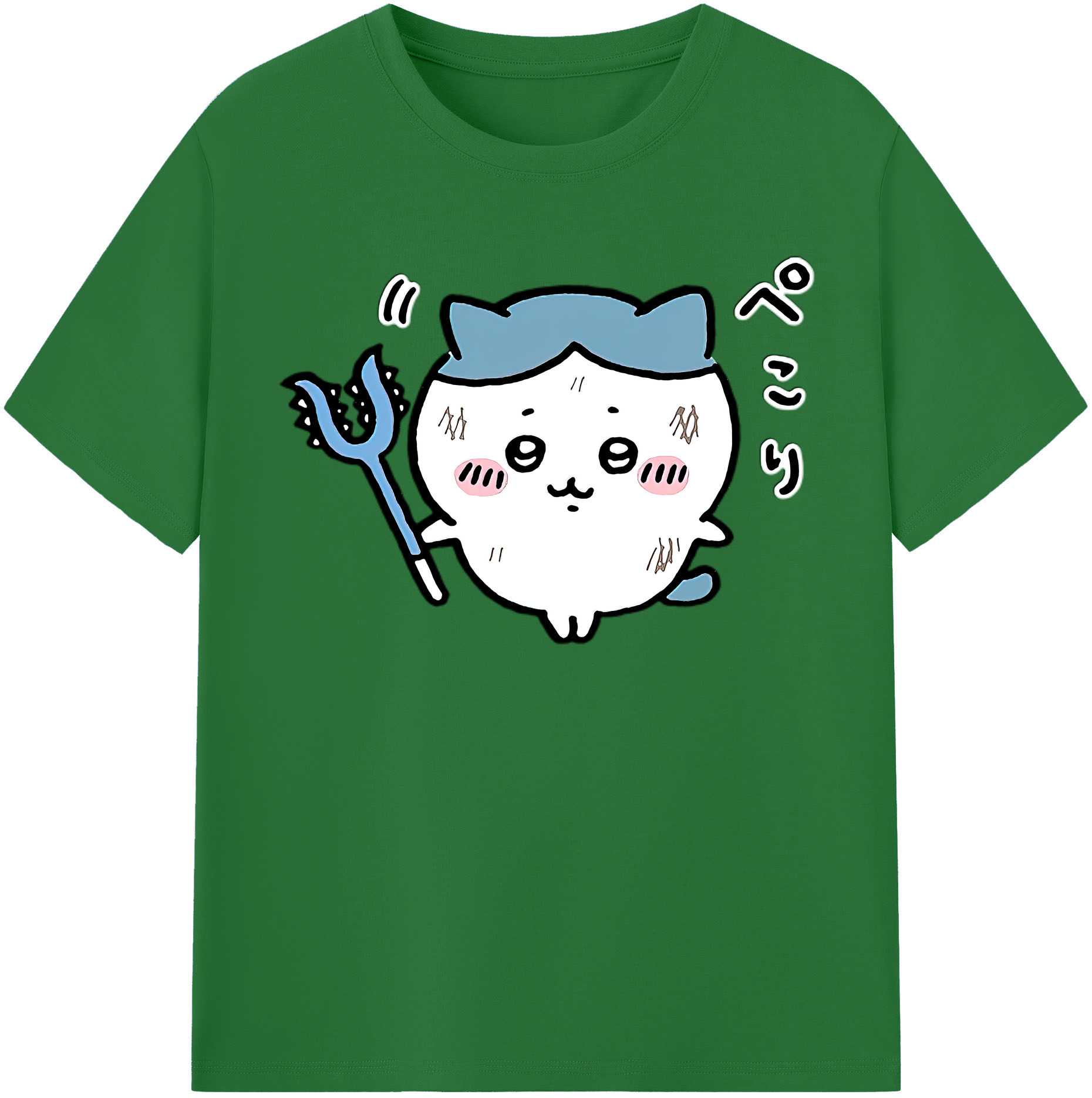（画像用） ちいかわ ハチワレ Chii-kawa hachiware 綿100％半袖Tシャツ（フロントプリント）
