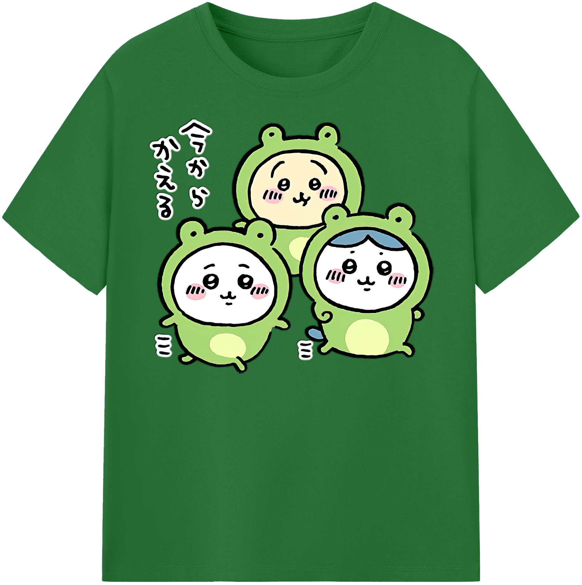 （画像用） ちいかわ ハチワレ Chii-kawa hachiware 綿100％半袖Tシャツ（フロントプリント）