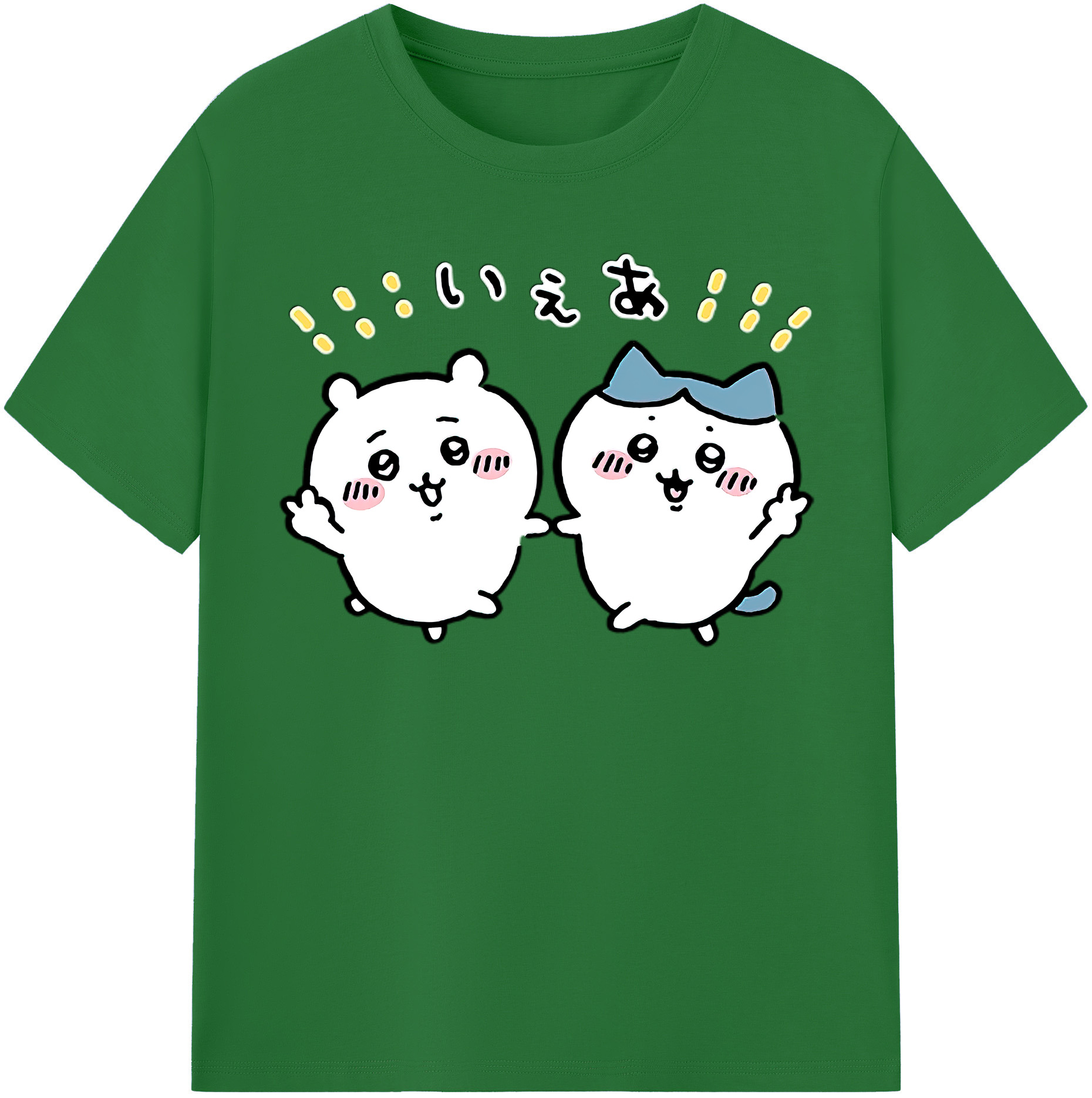 （画像用） ちいかわ ハチワレ Chii-kawa hachiware 綿100％半袖Tシャツ（フロントプリント）