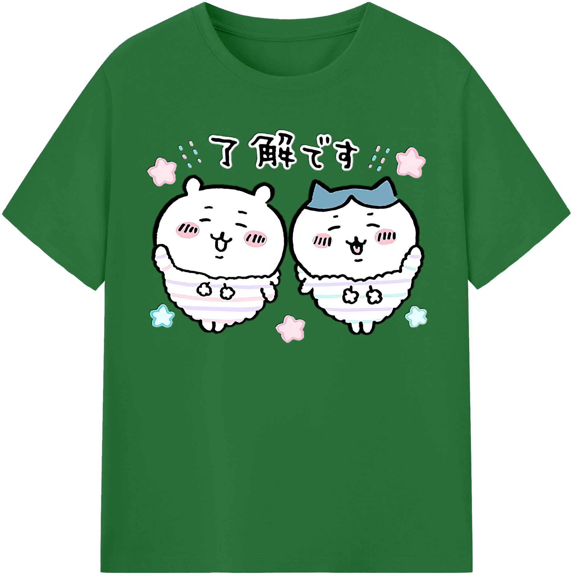 （画像用） ちいかわ ハチワレ Chii-kawa hachiware 綿100％半袖Tシャツ（フロントプリント）