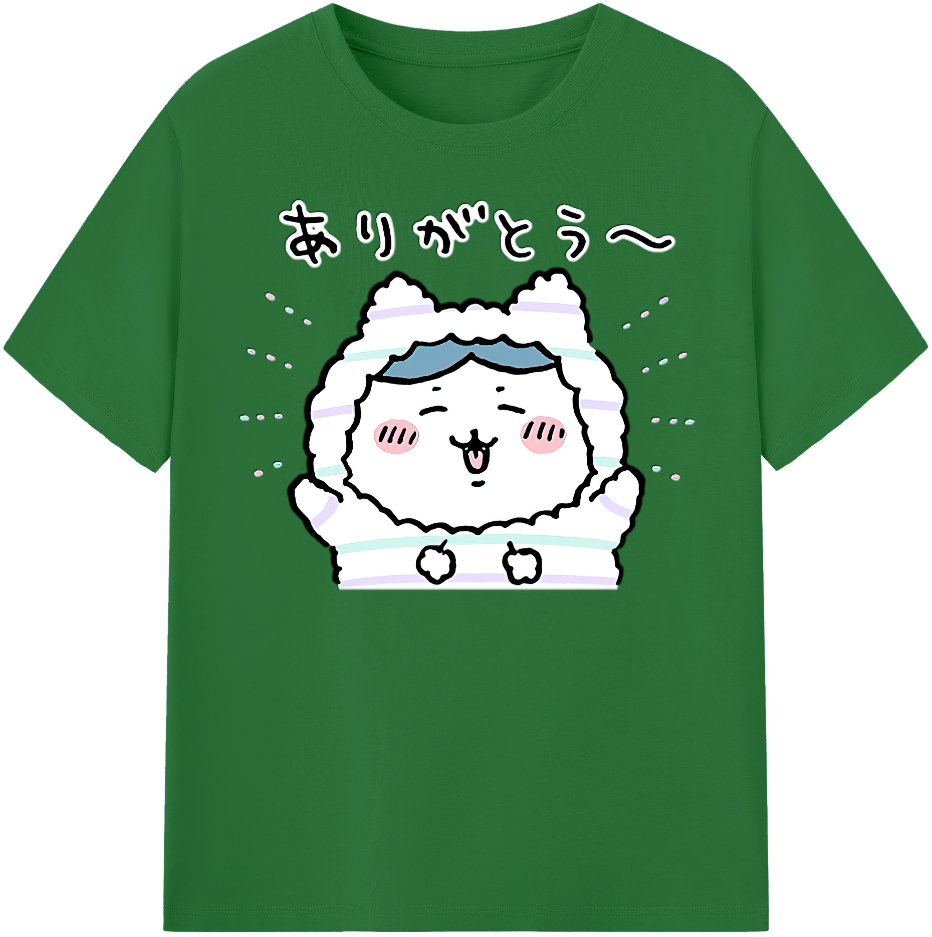 （画像用） ちいかわ ハチワレ Chii-kawa hachiware 綿100％半袖Tシャツ（フロントプリント）