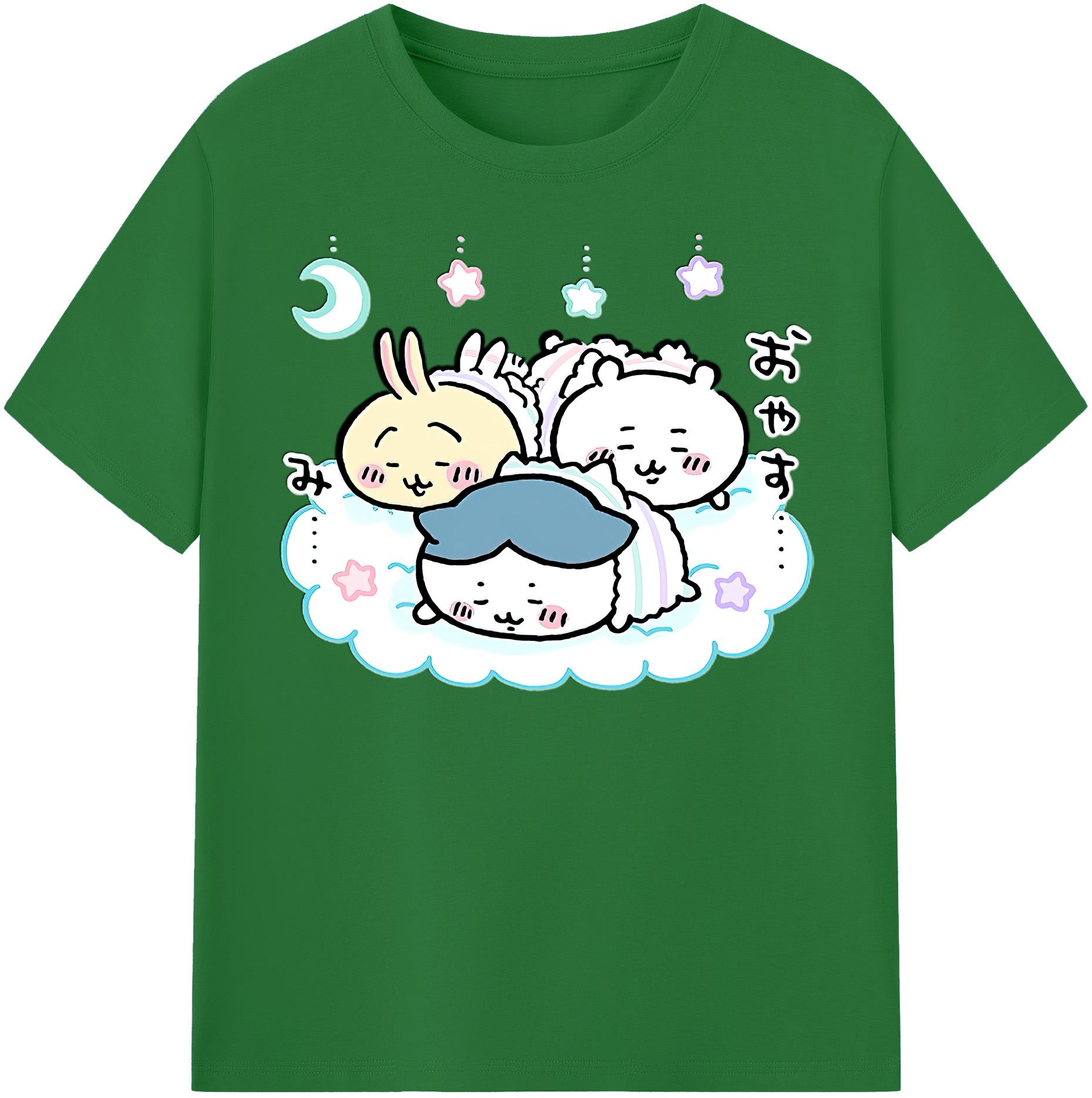（画像用） ちいかわ ハチワレ Chii-kawa hachiware 綿100％半袖Tシャツ（フロントプリント）