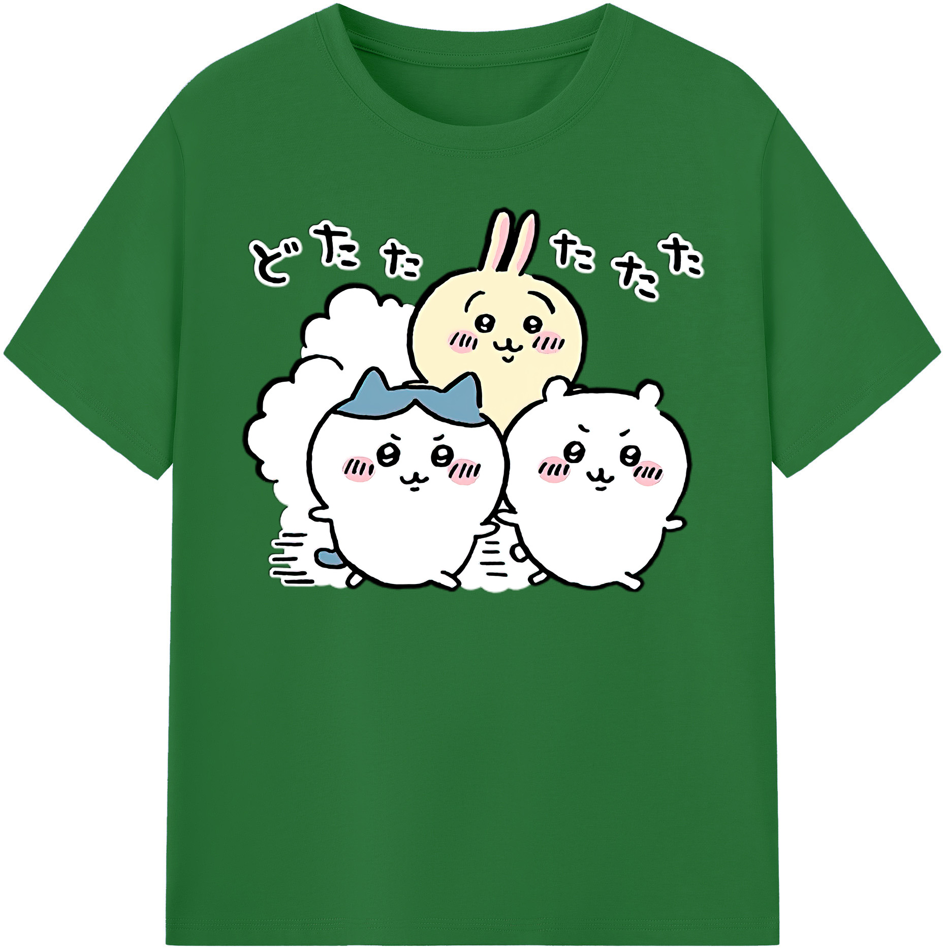 （画像用） ちいかわ ハチワレ Chii-kawa hachiware 綿100％半袖Tシャツ（フロントプリント）