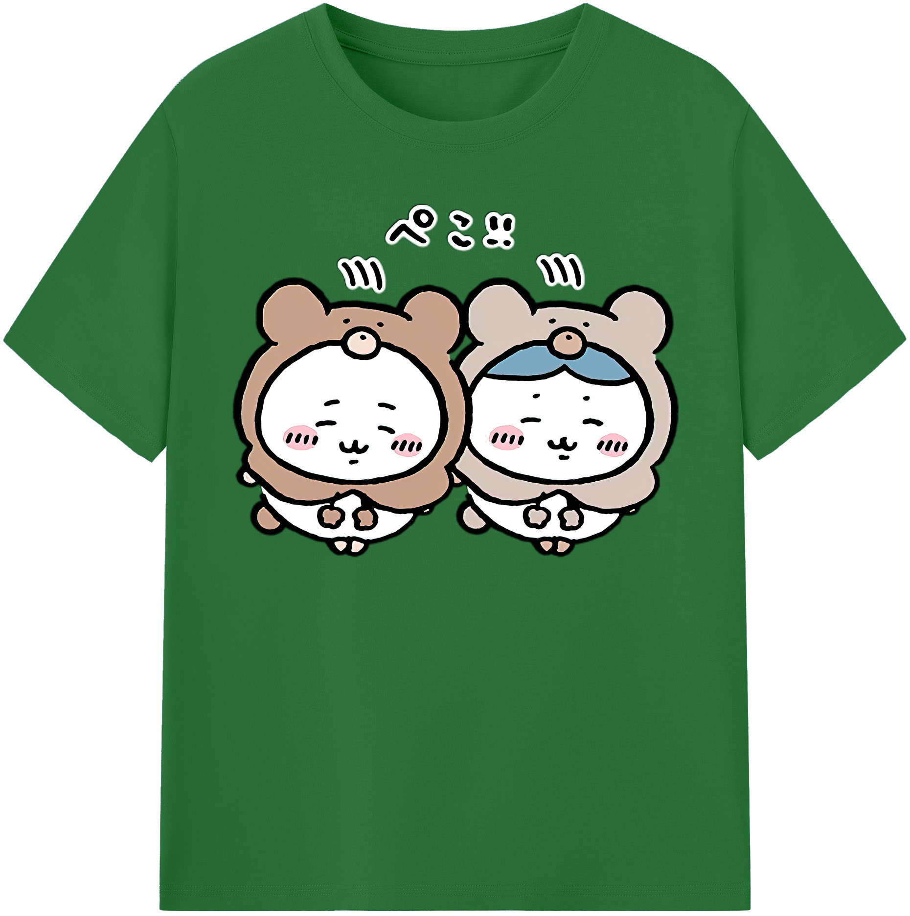 （画像用） ちいかわ ハチワレ Chii-kawa hachiware 綿100％半袖Tシャツ（フロントプリント）