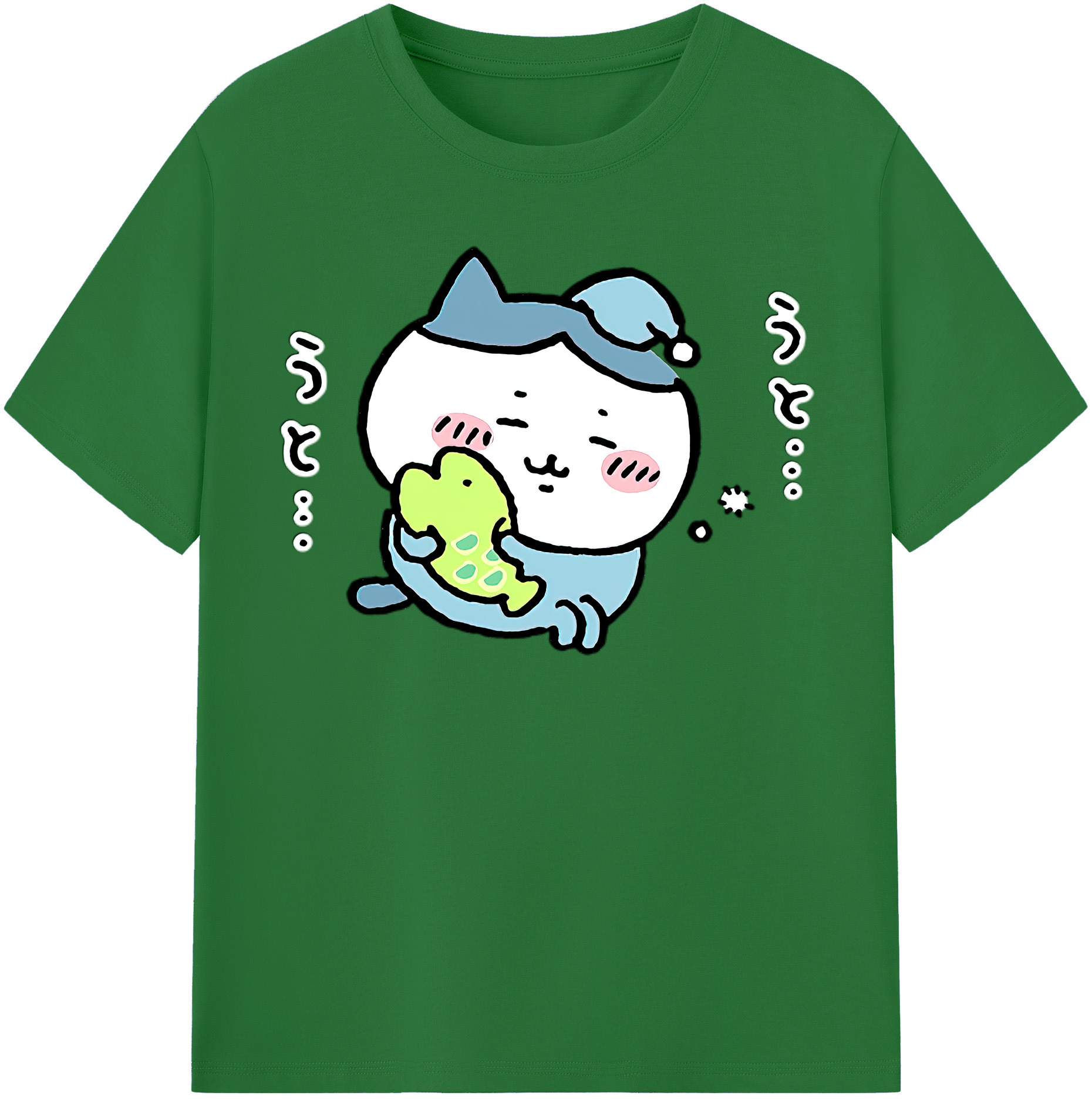 （画像用） ちいかわ ハチワレ Chii-kawa hachiware 綿100％半袖Tシャツ（フロントプリント）