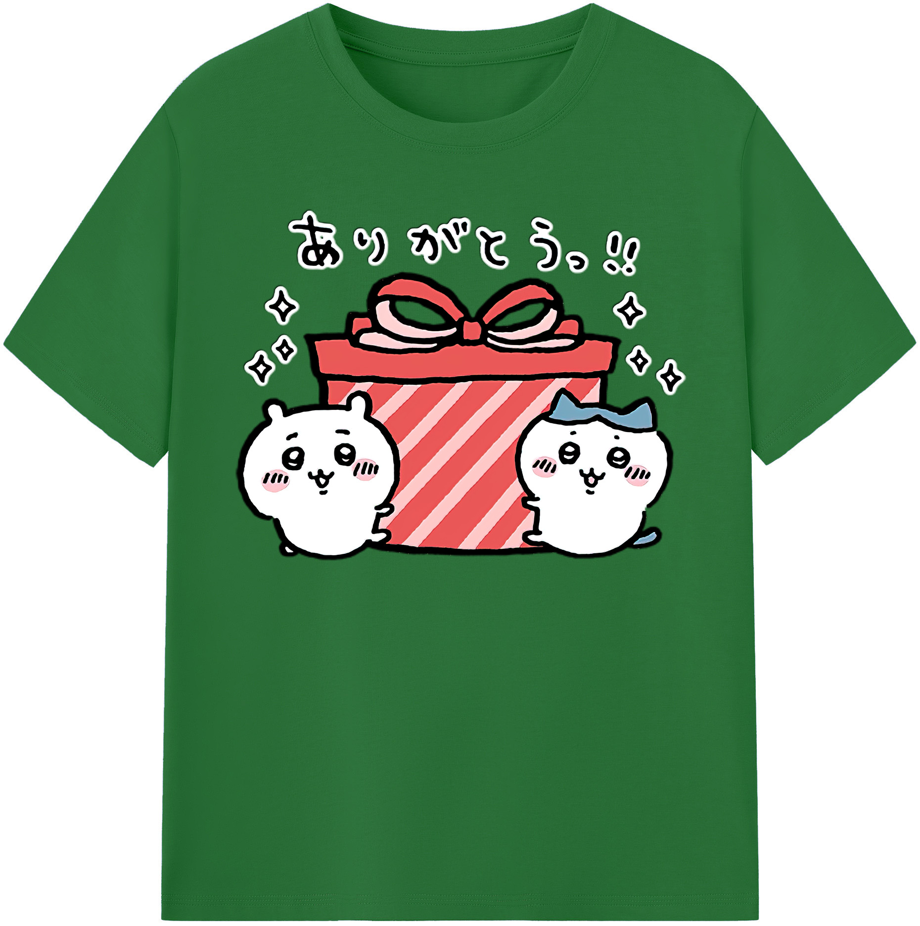 （画像用） ちいかわ ハチワレ Chii-kawa hachiware 綿100％半袖Tシャツ（フロントプリント）