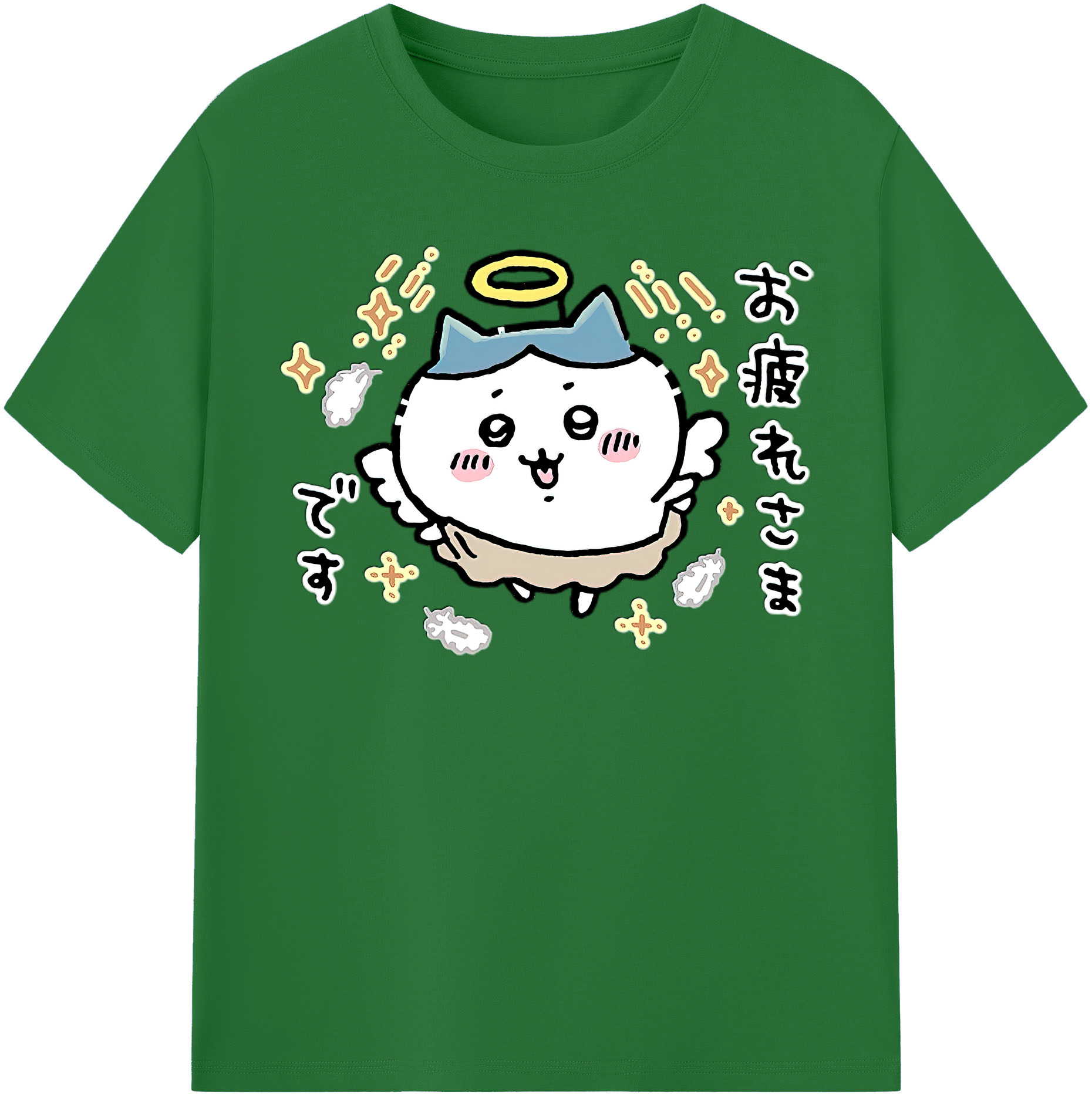 （画像用） ちいかわ ハチワレ Chii-kawa hachiware 綿100％半袖Tシャツ（フロントプリント）
