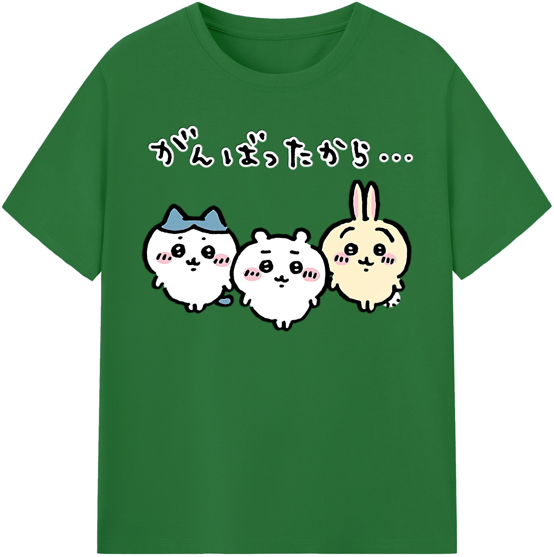 （画像用） ちいかわ ハチワレ Chii-kawa hachiware 綿100％半袖Tシャツ（フロントプリント）