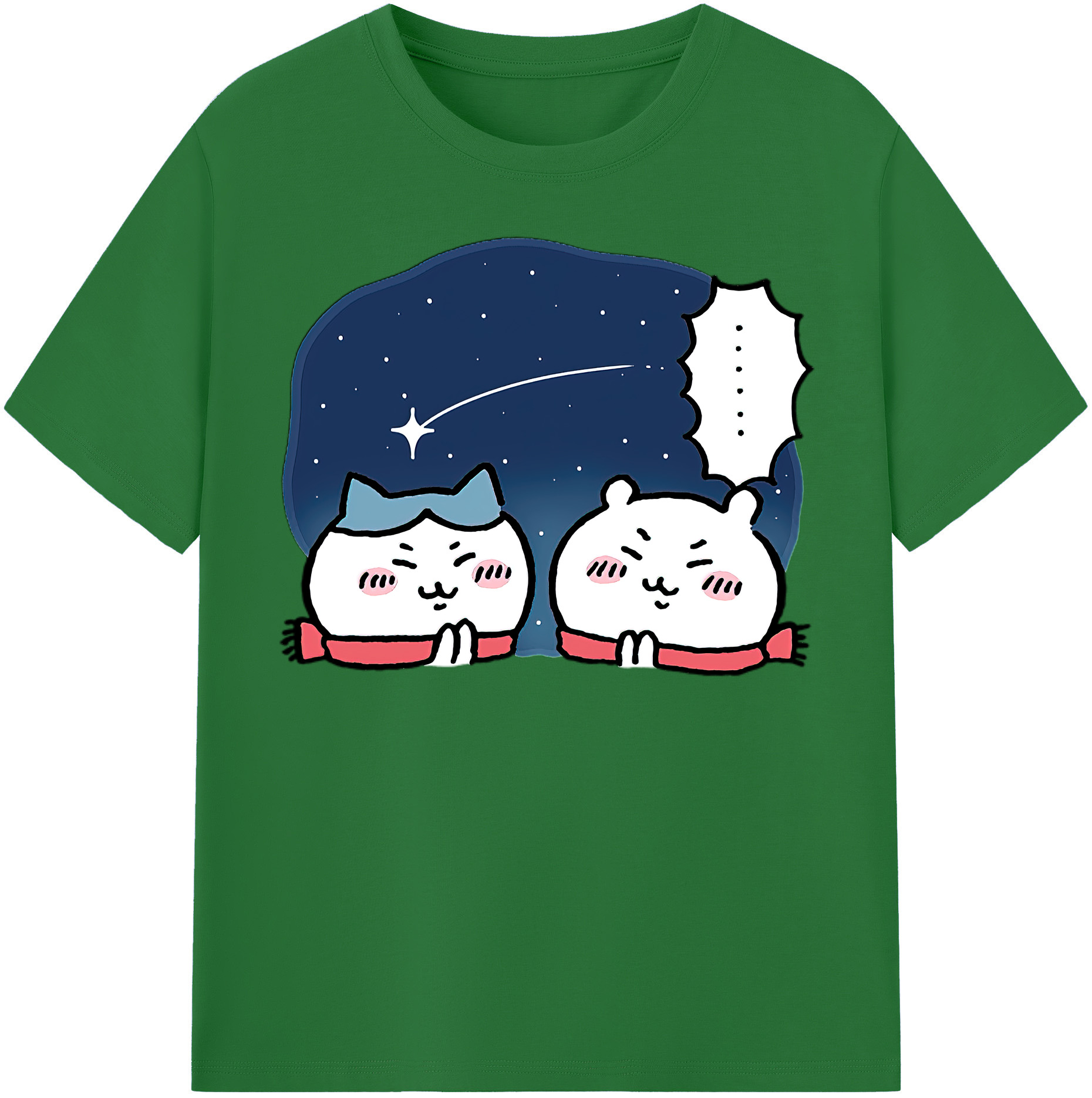 （画像用） ちいかわ ハチワレ Chii-kawa hachiware 綿100％半袖Tシャツ（フロントプリント）