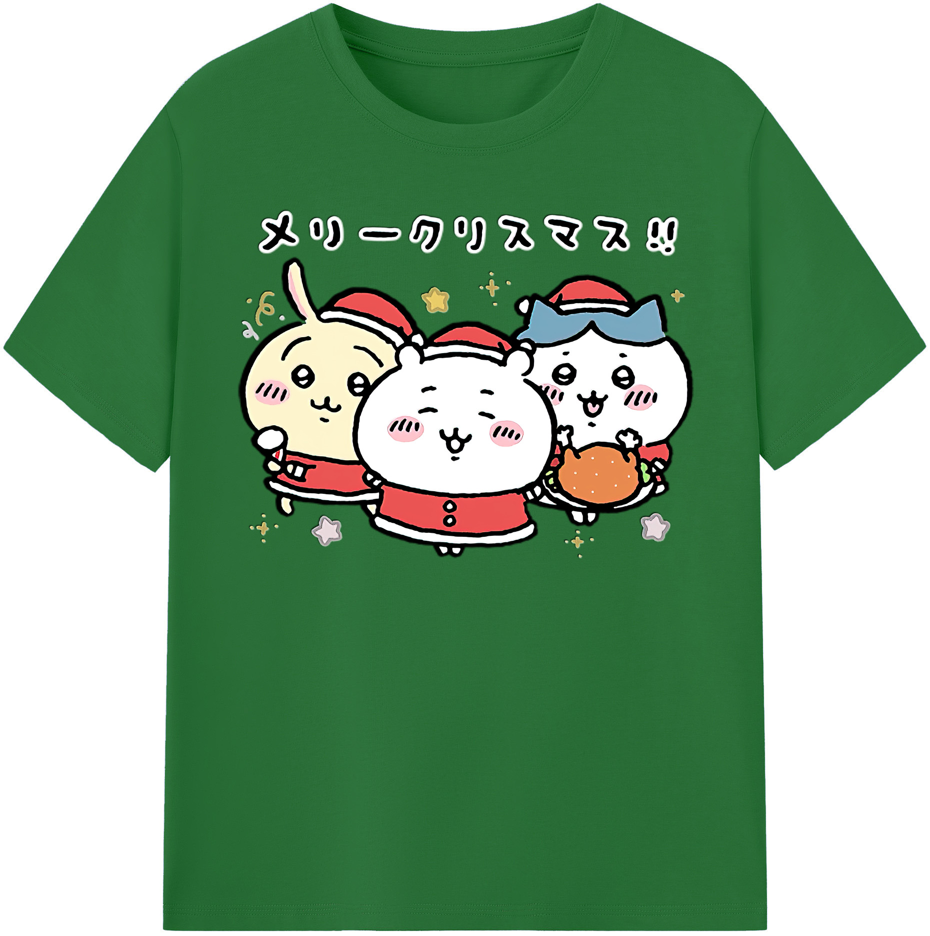 （画像用） ちいかわ ハチワレ Chii-kawa hachiware 綿100％半袖Tシャツ（フロントプリント）