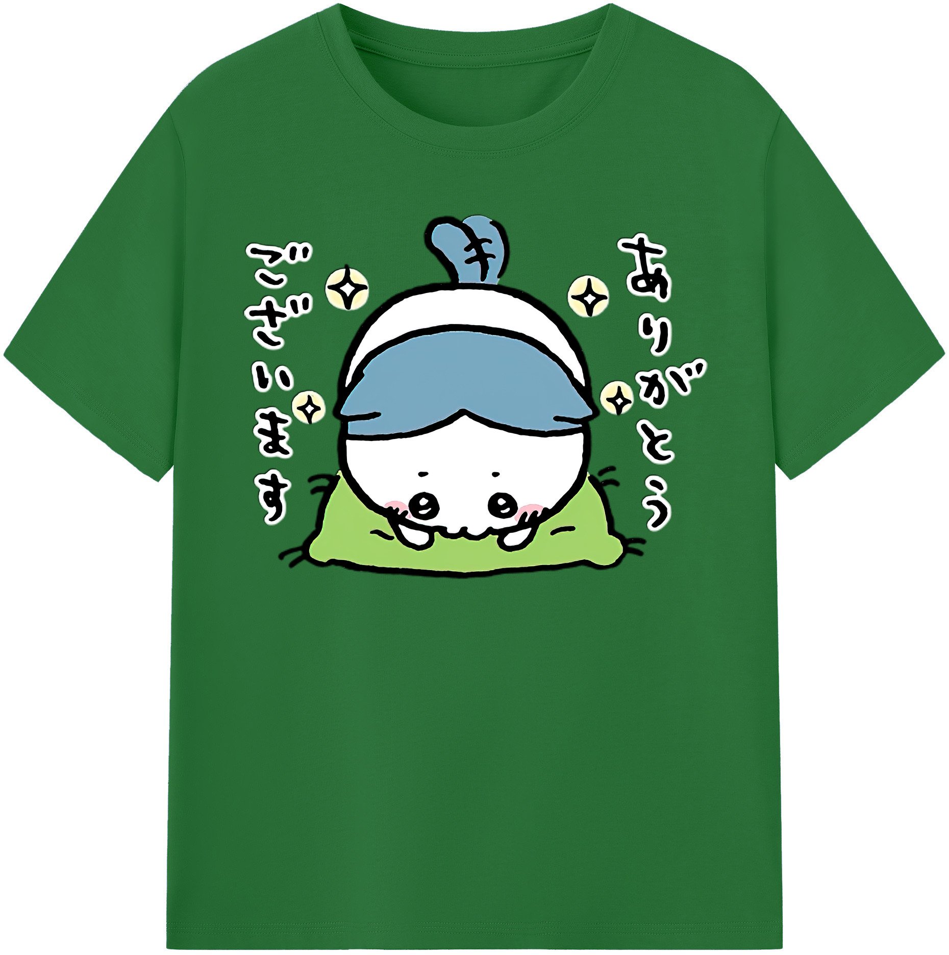 （画像用） ちいかわ ハチワレ Chii-kawa hachiware 綿100％半袖Tシャツ（フロントプリント）