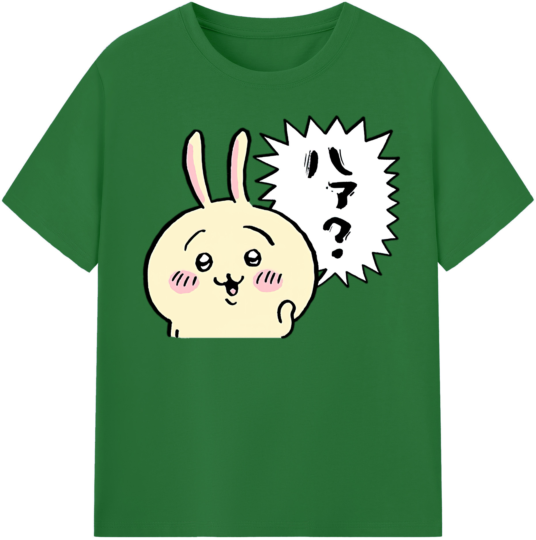 （画像用） ちいかわ うさぎ Chii-kawa usagi 綿100％半袖Tシャツ（フロントプリント）