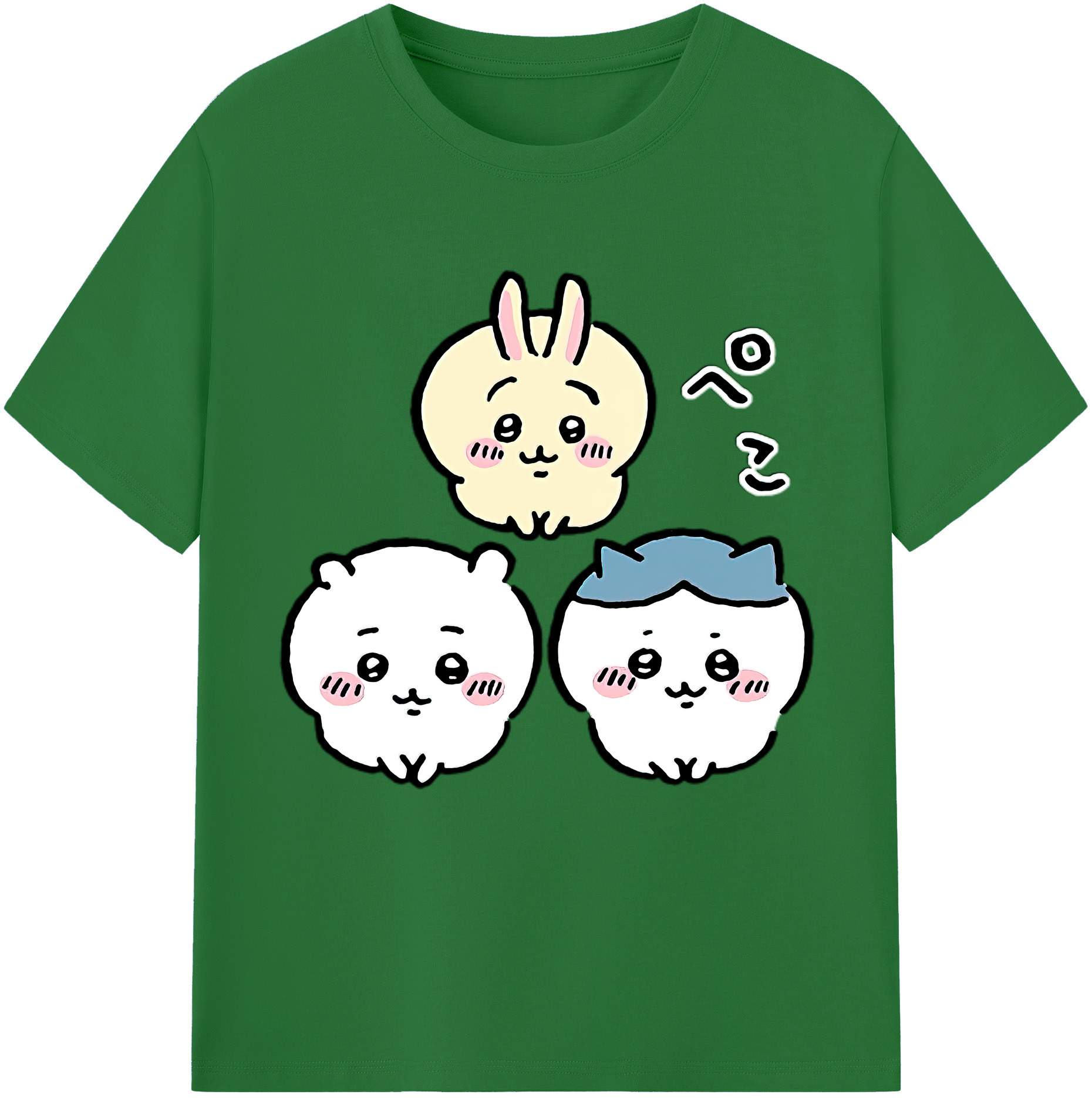 （画像用） ちいかわ うさぎ Chii-kawa usagi 綿100％半袖Tシャツ（フロントプリント）